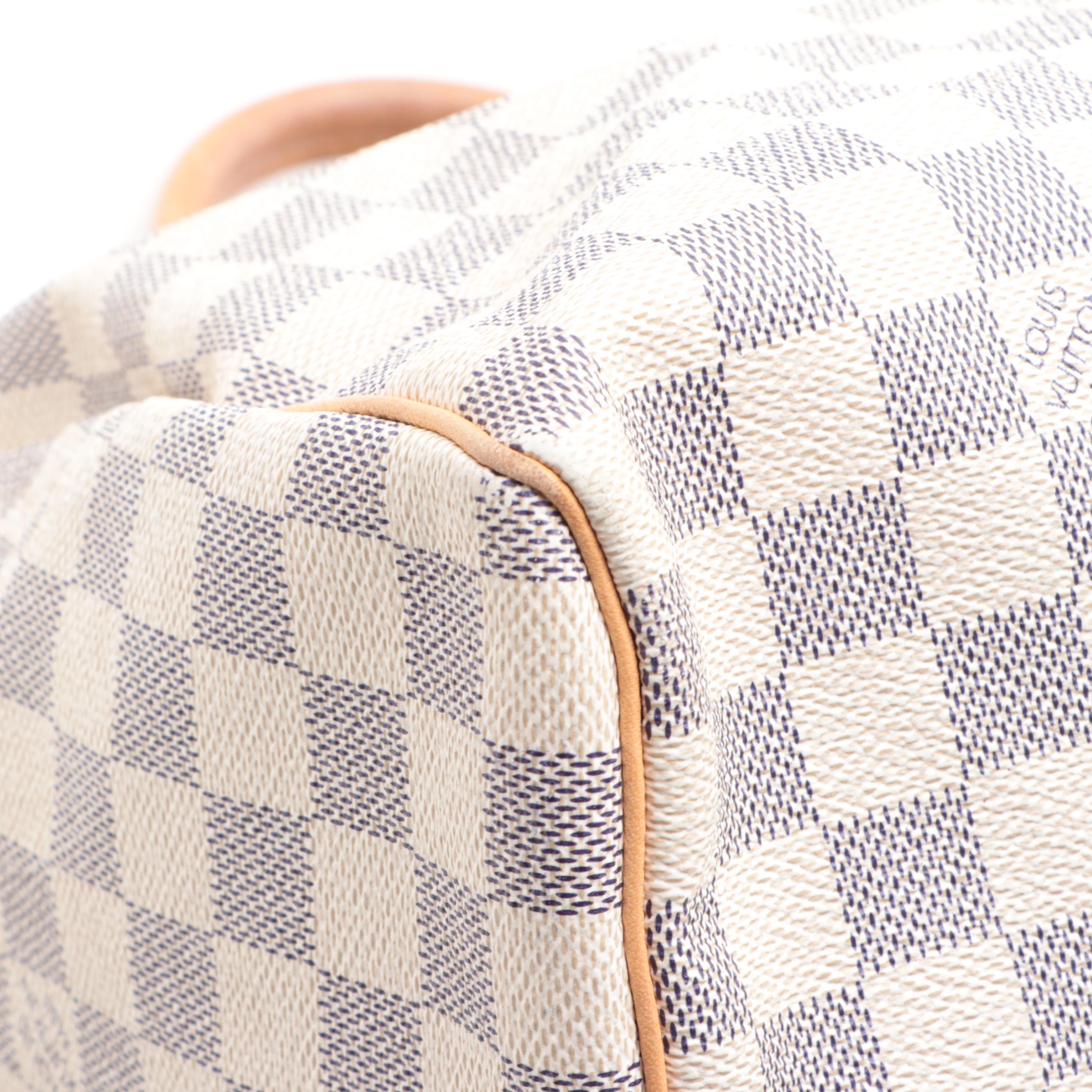 Louis Vuitton Speedy 30 in Damier Azur Canvas and Vachetta Leather