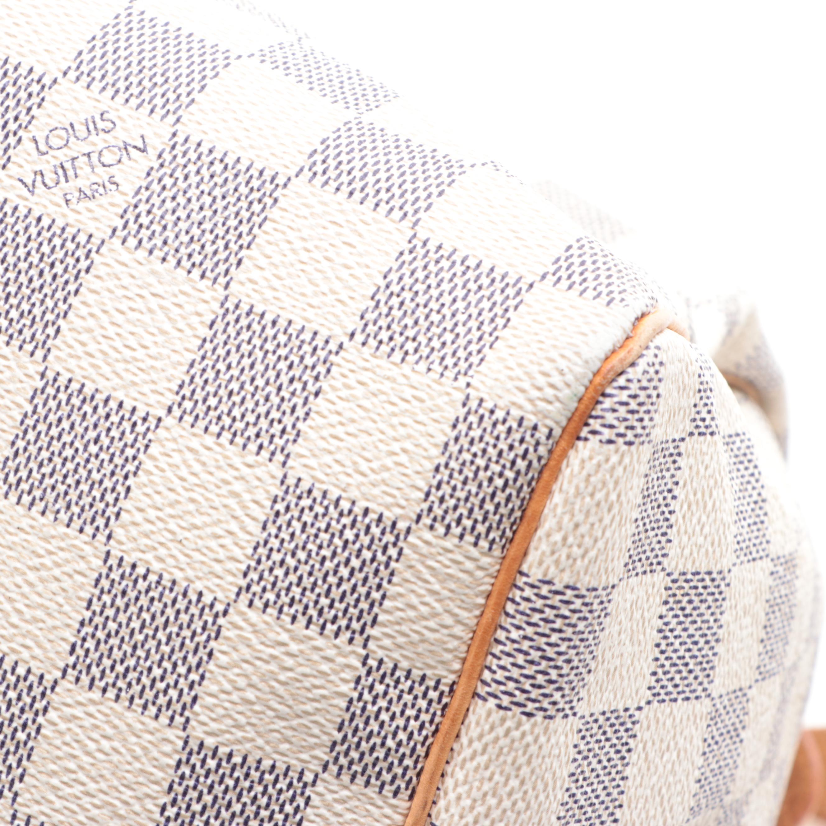 Louis Vuitton Speedy 30 in Damier Azur Canvas and Vachetta Leather