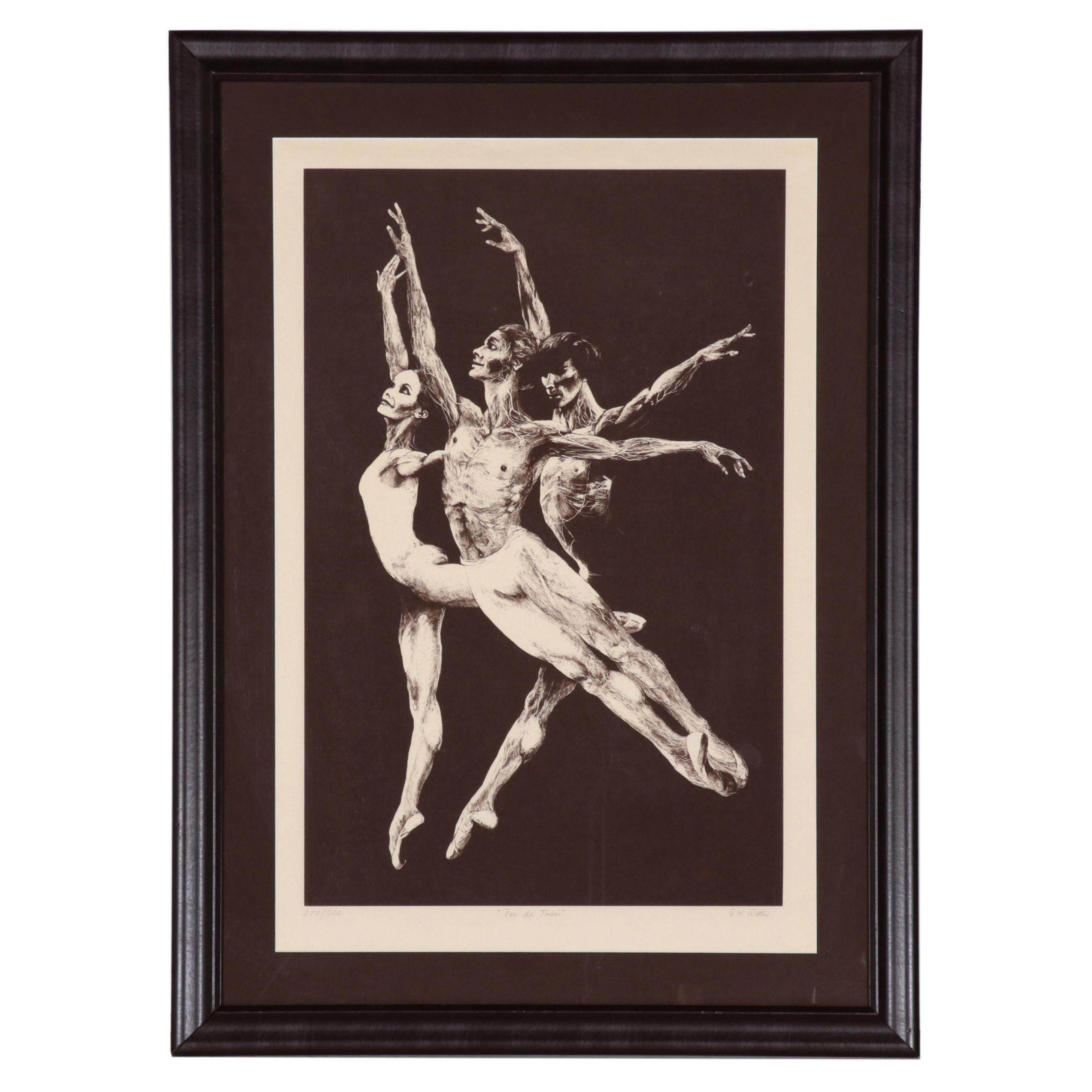 Gatja Helgart Rothé Screenprint of Dancers "Pas de Trois"