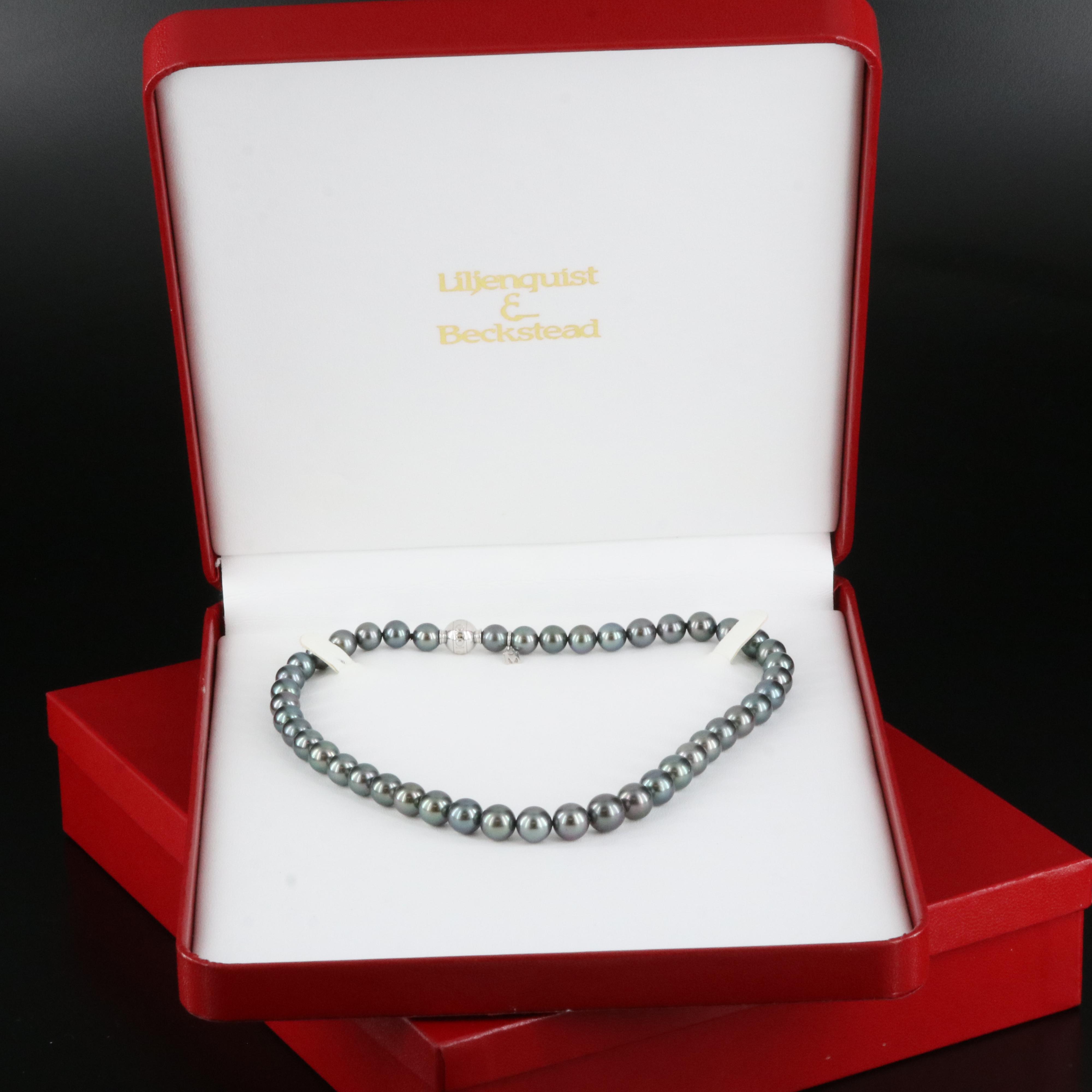 Mikimoto 18K Pearl and Diamond Necklace