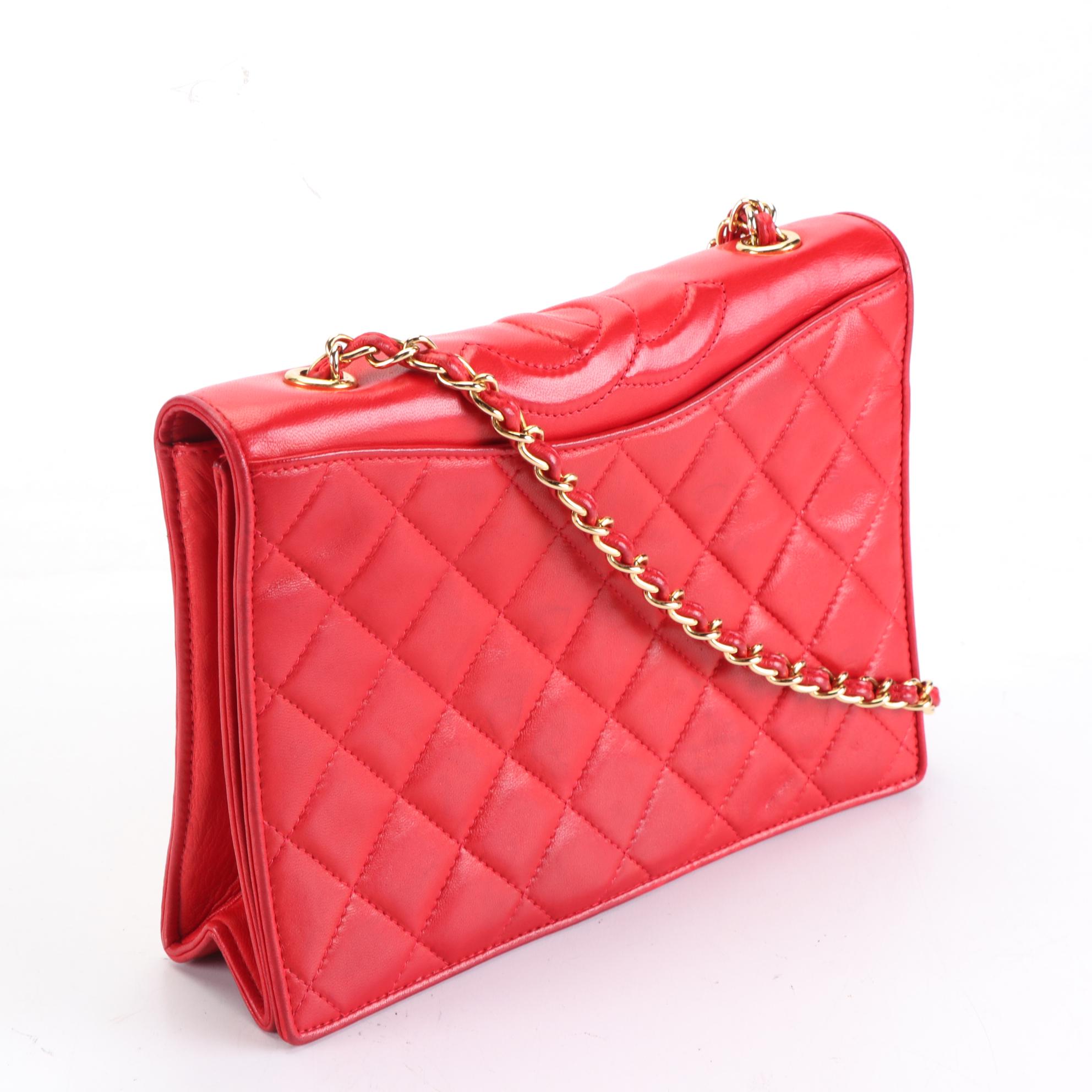 Chanel CC Flap Front Shoulder Bag in Quilted Lambskin