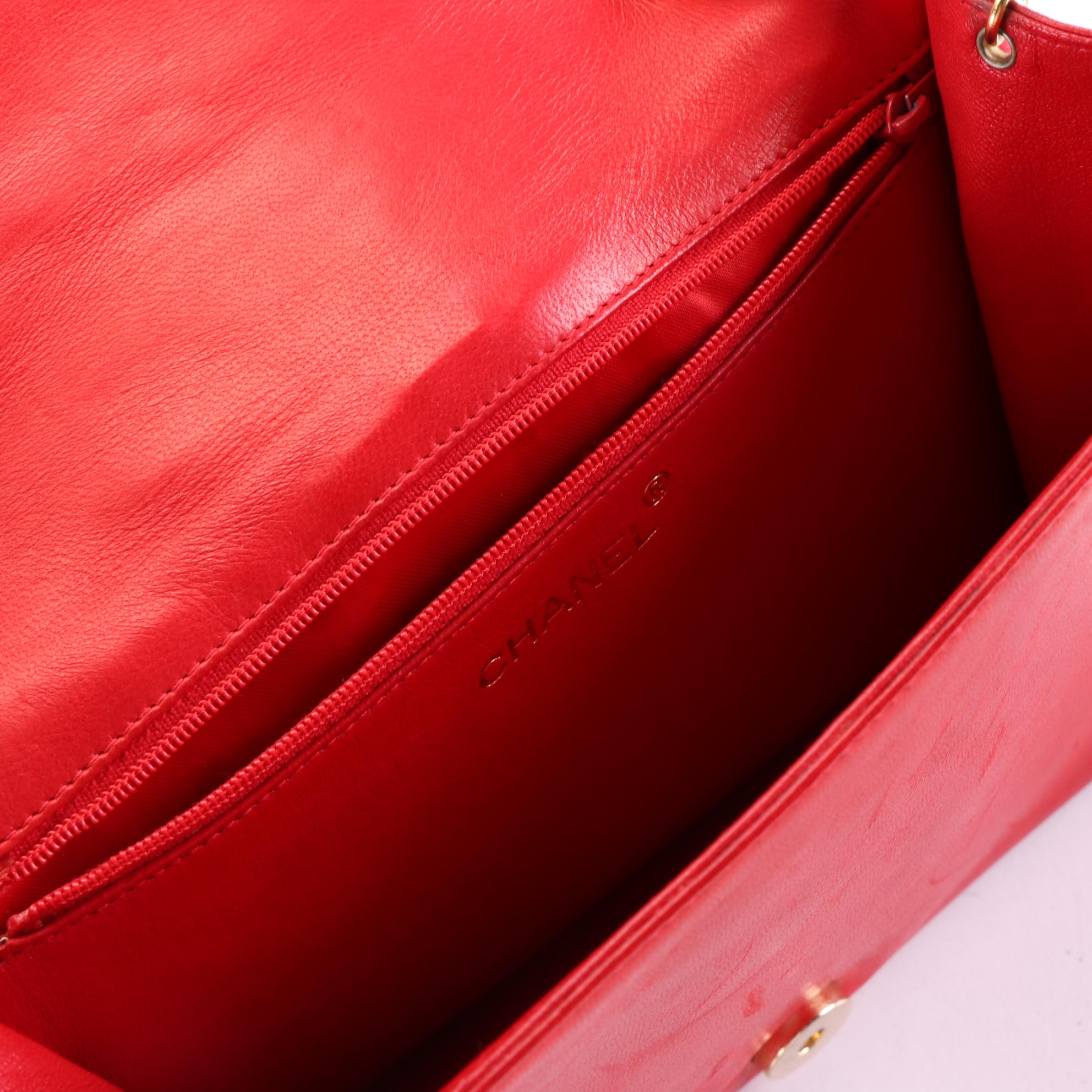 Chanel CC Flap Front Shoulder Bag in Quilted Lambskin