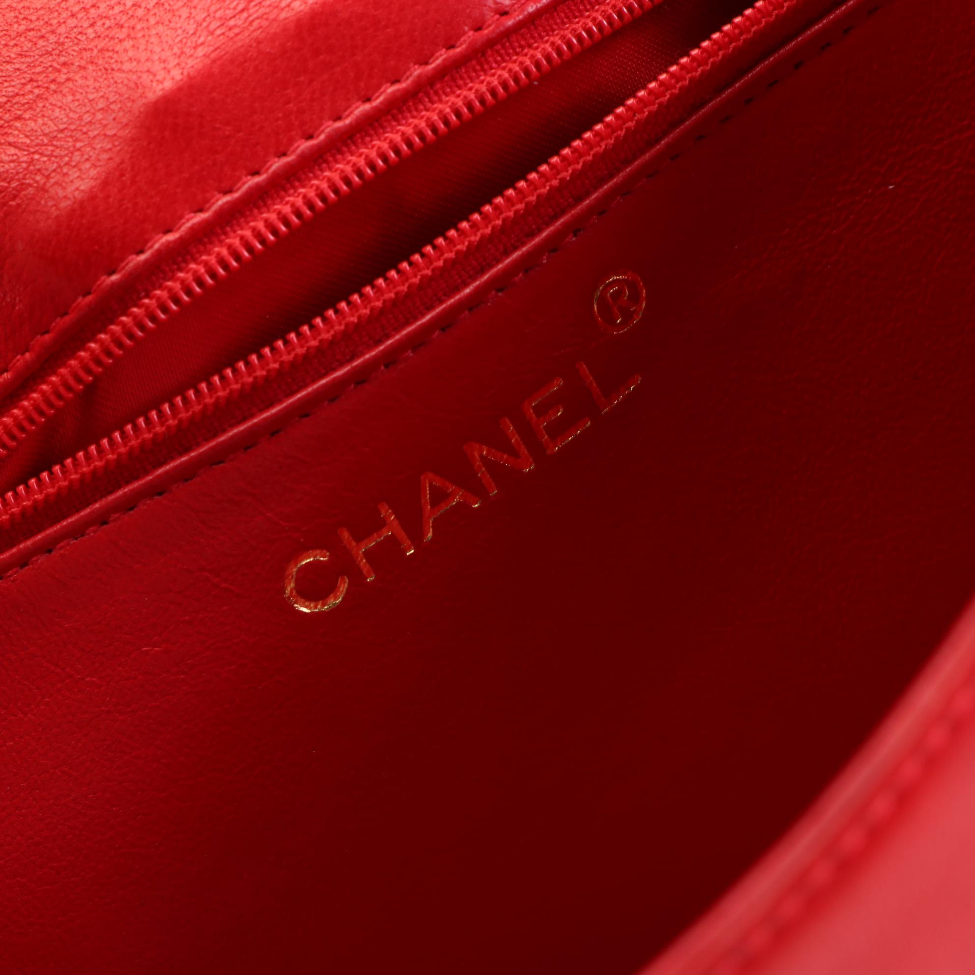 Chanel CC Flap Front Shoulder Bag in Quilted Lambskin