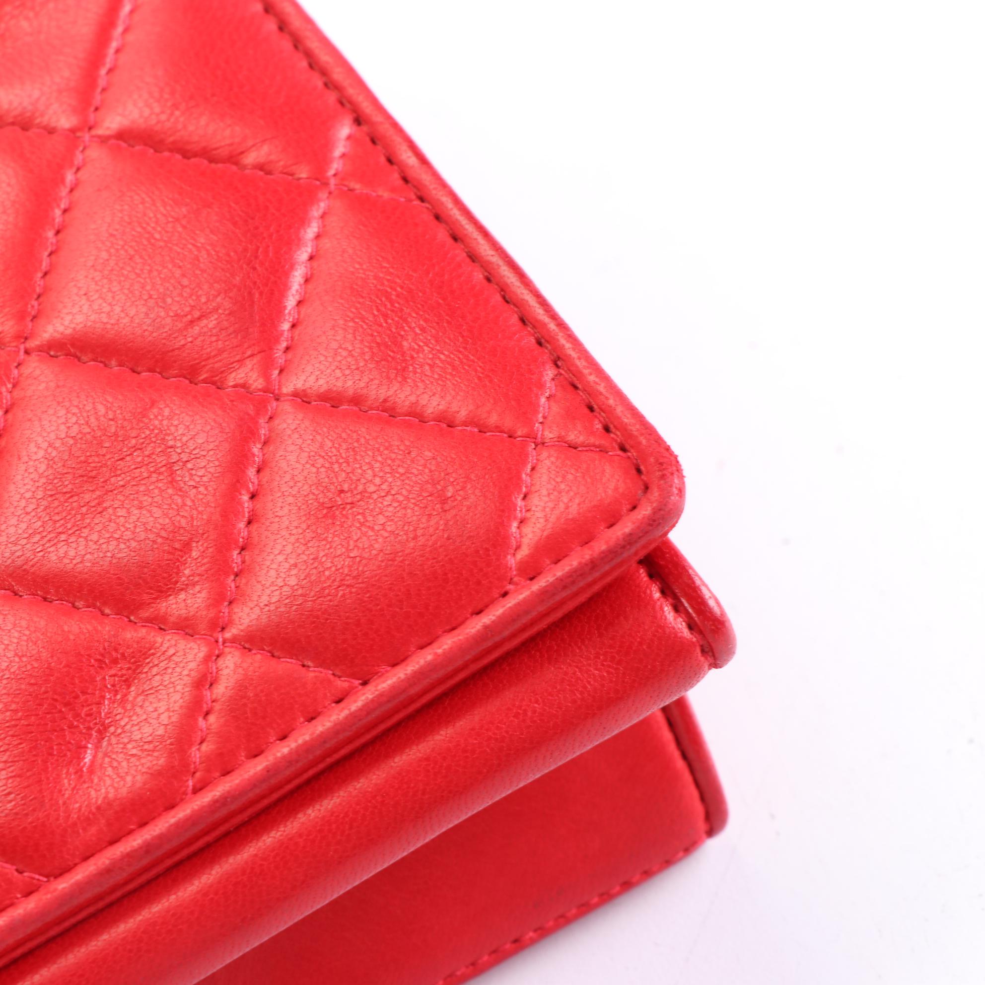 Chanel CC Flap Front Shoulder Bag in Quilted Lambskin