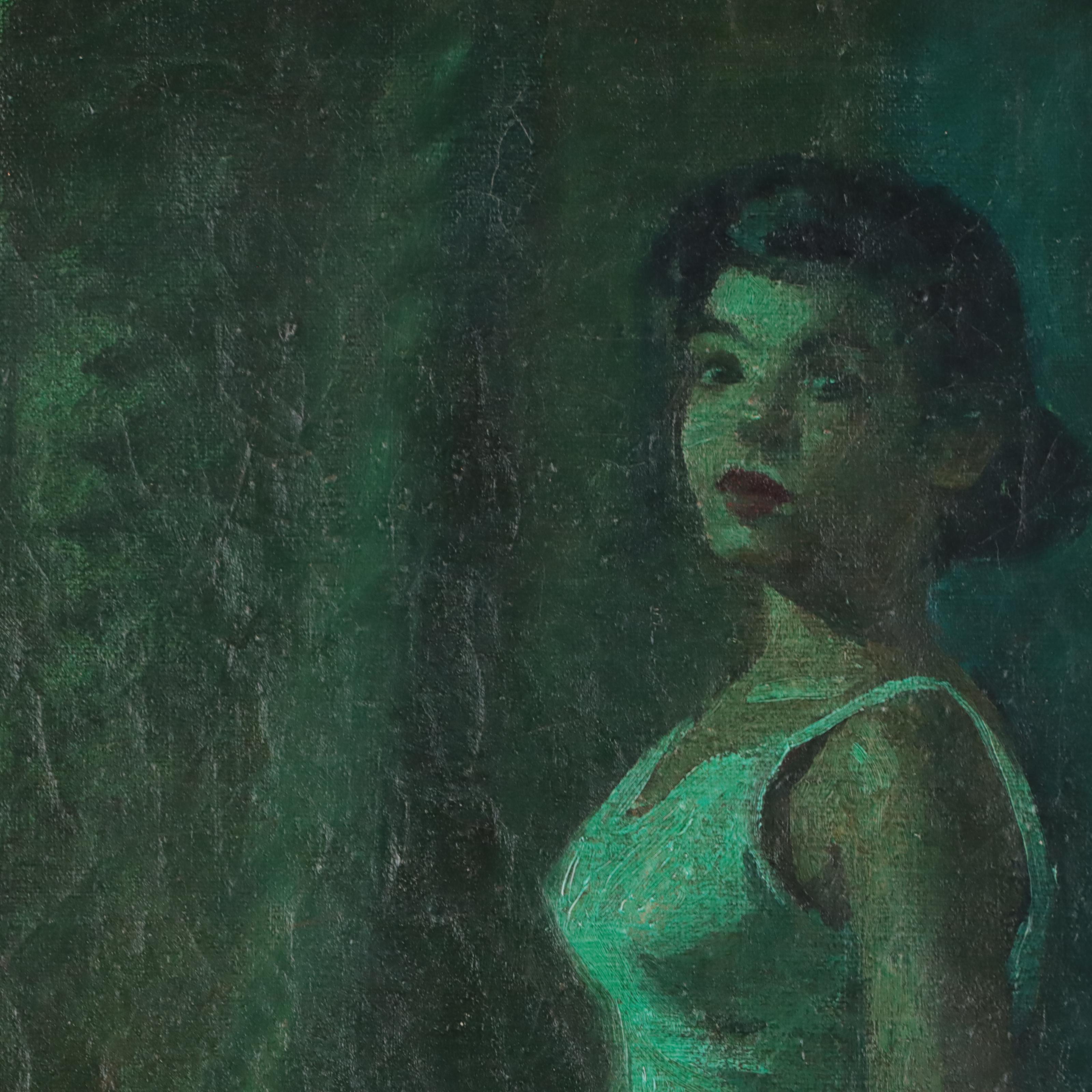 Moses Soyer Oil Painting "Dancer," Circa 1955