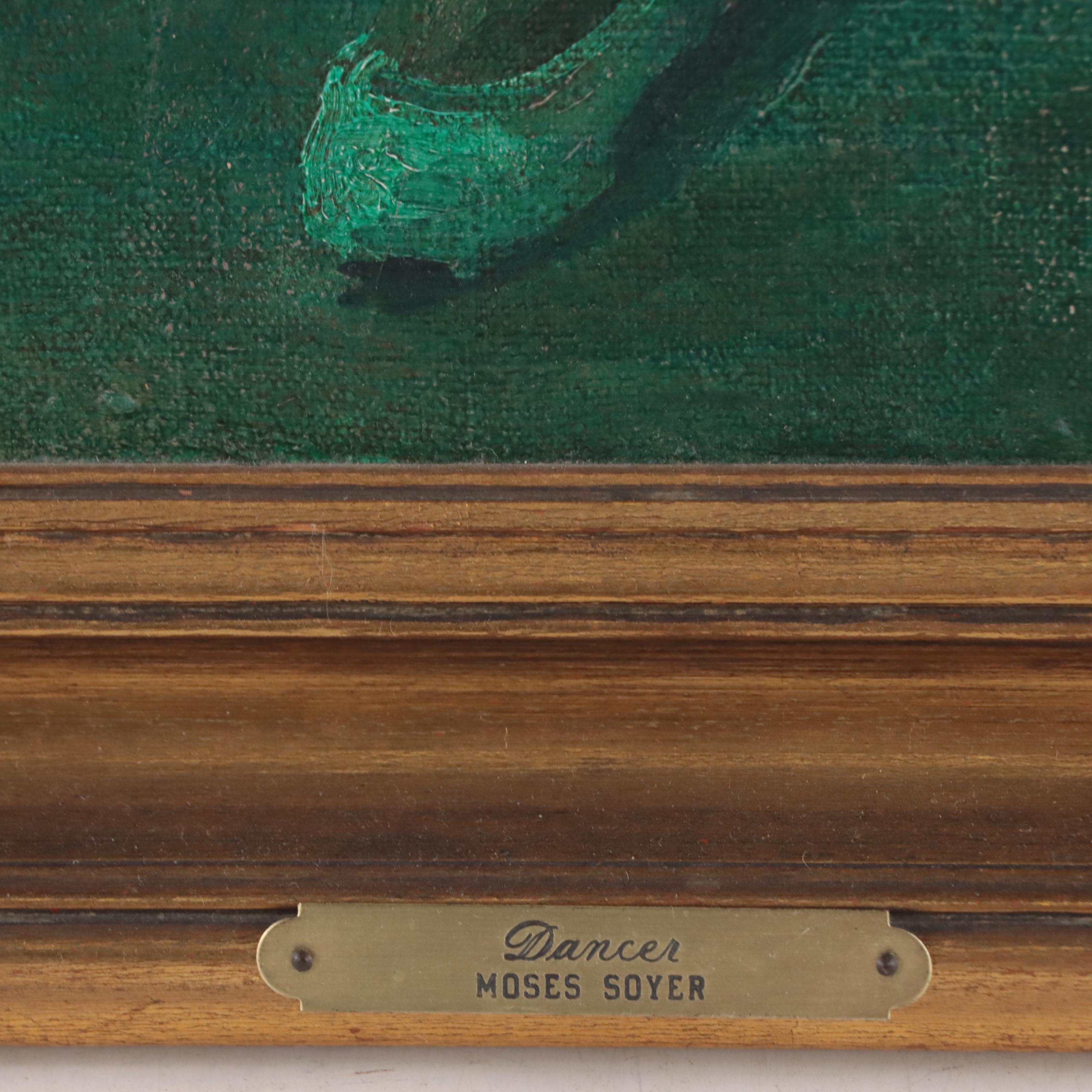 Moses Soyer Oil Painting "Dancer," Circa 1955