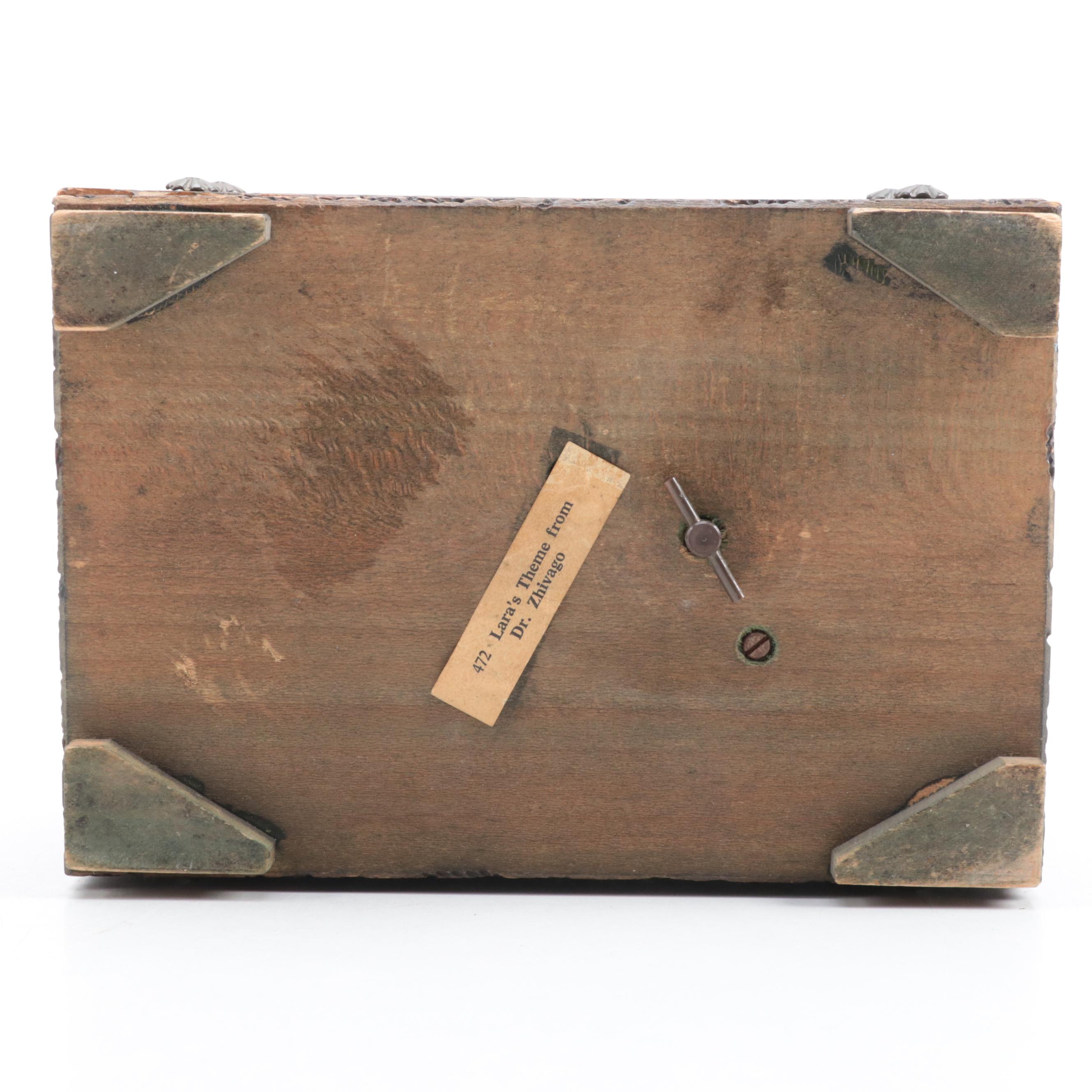 Hand-Carved Wooden Chest Music Box