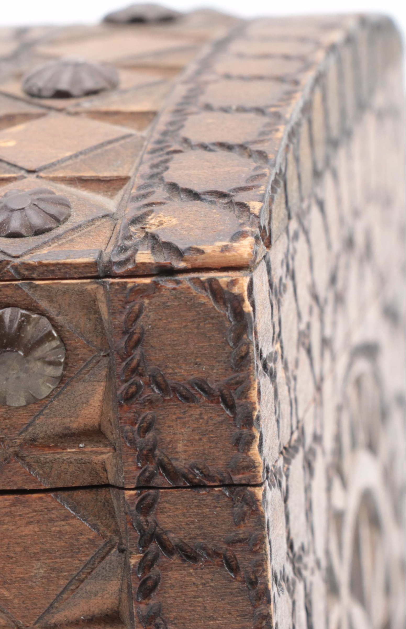 Hand-Carved Wooden Chest Music Box