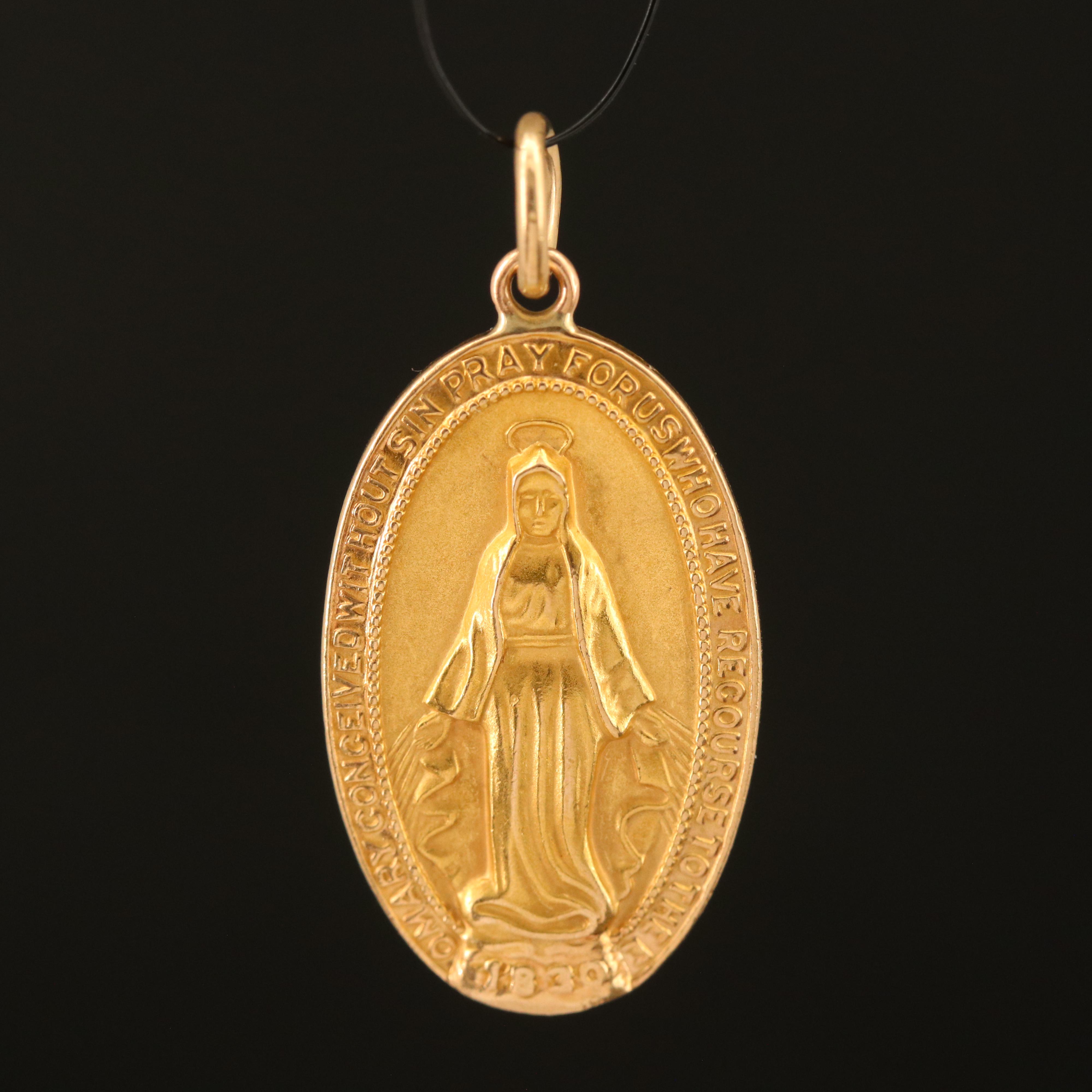 10K Virgin Mary Pendant
