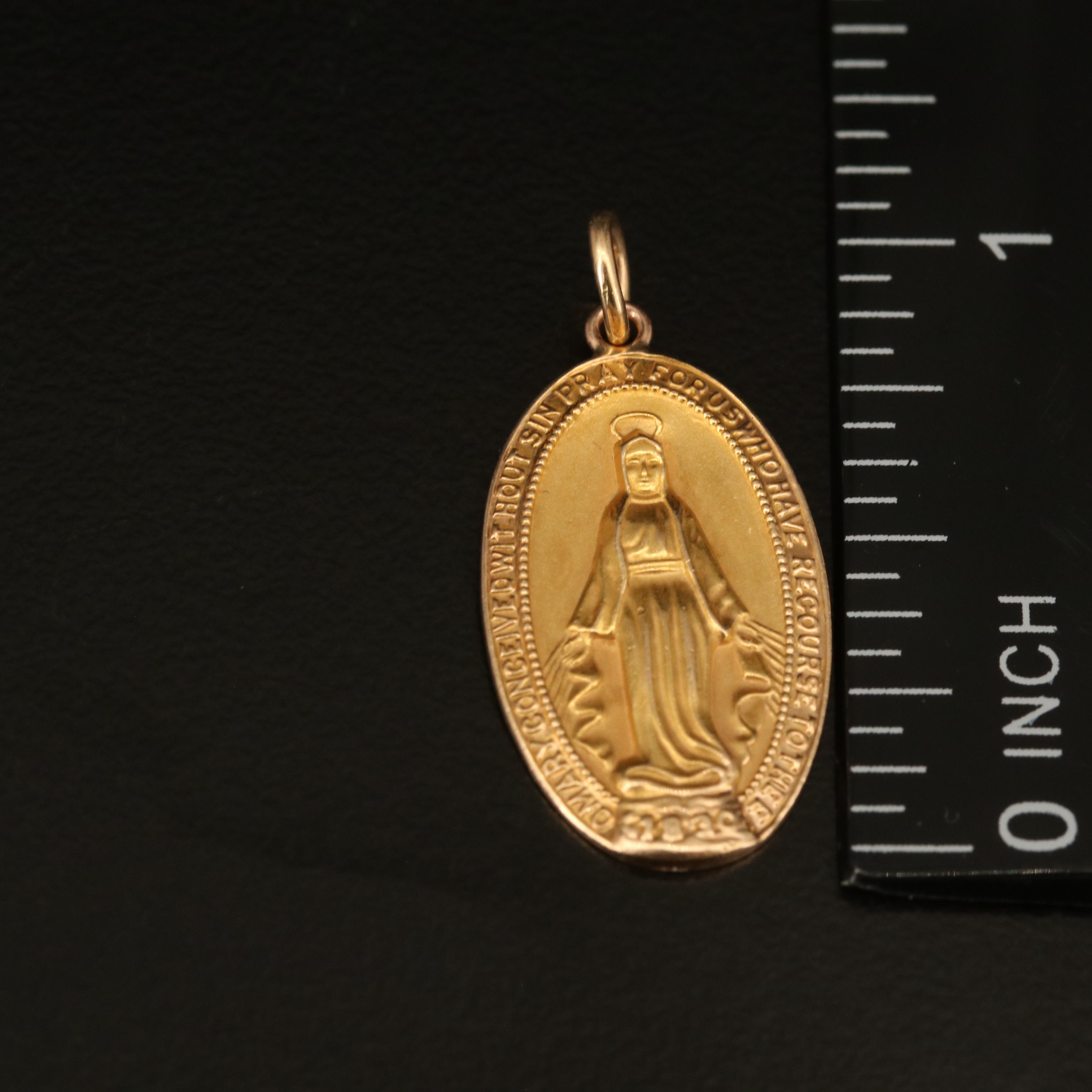 10K Virgin Mary Pendant