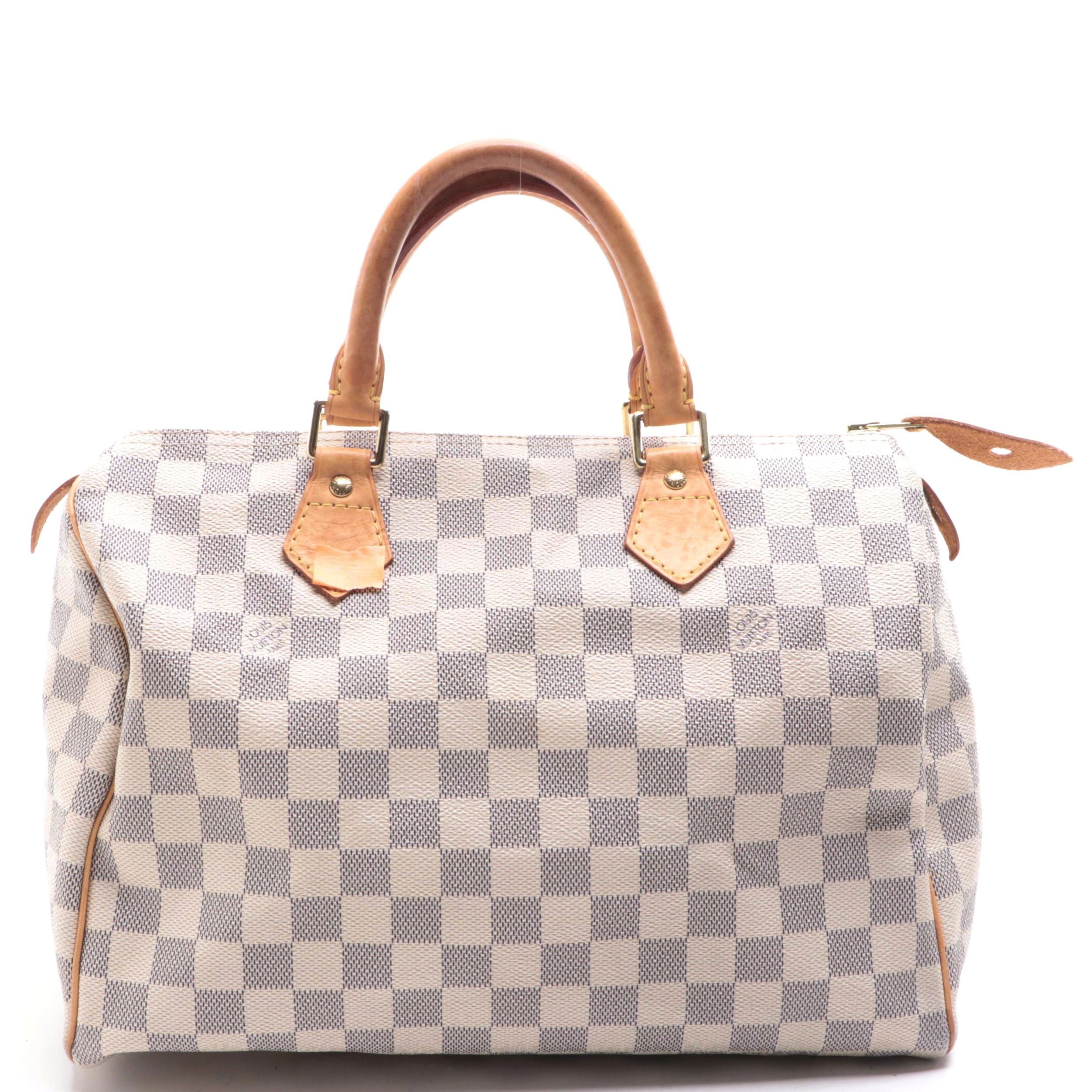 Louis Vuitton Speedy 30 in Damier Azur Canvas and Vachetta Leather