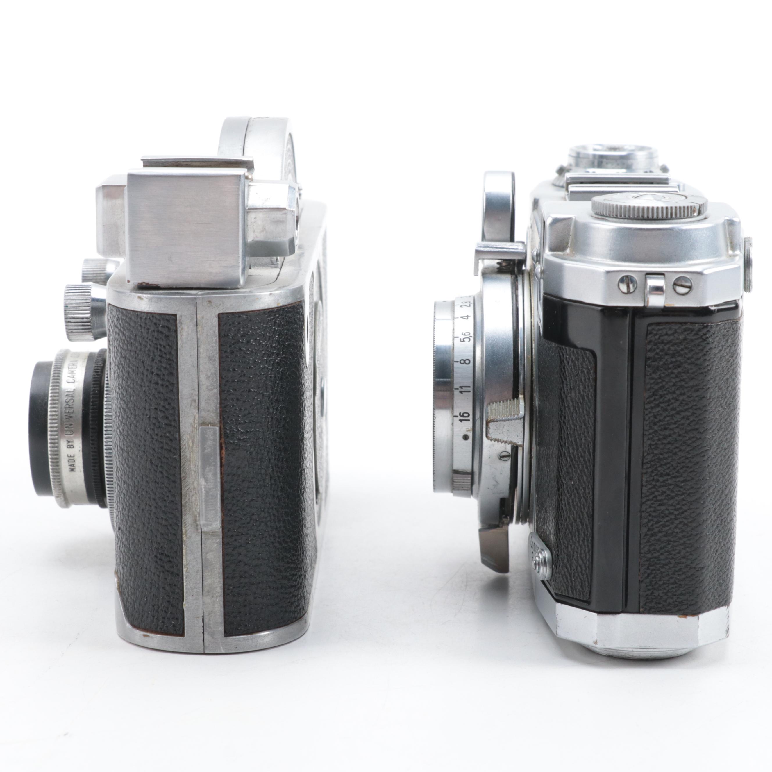 Univex Mercury and Zeiss Ikon 35 mm Rangefinder Cameras, Mid-20th Century
