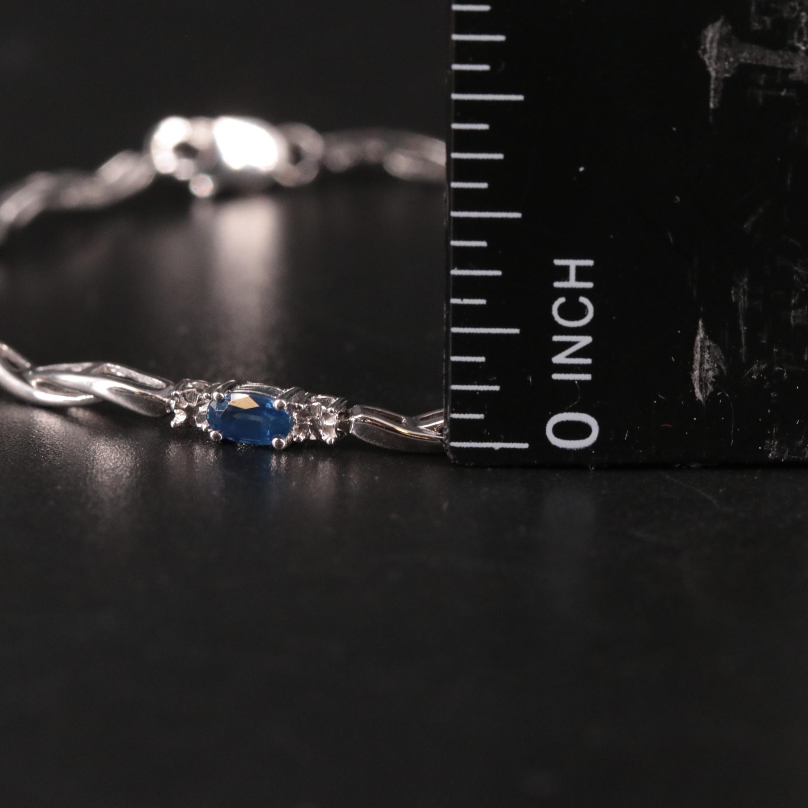Sterling Bracelet Duo Featuring Sapphire Diamond and Ruby
