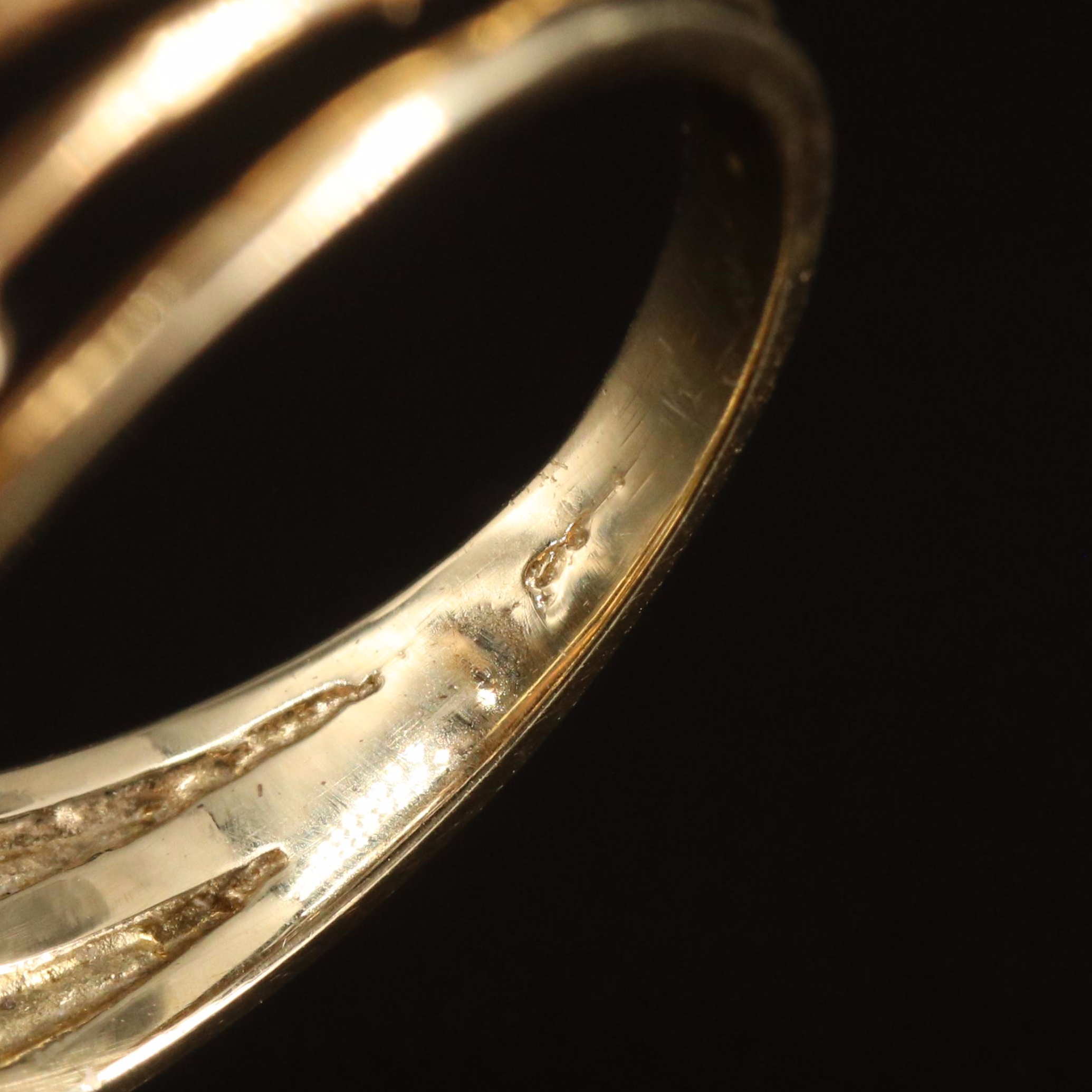 Vintage 14K Turquoise and Enamel Dahlia Ring