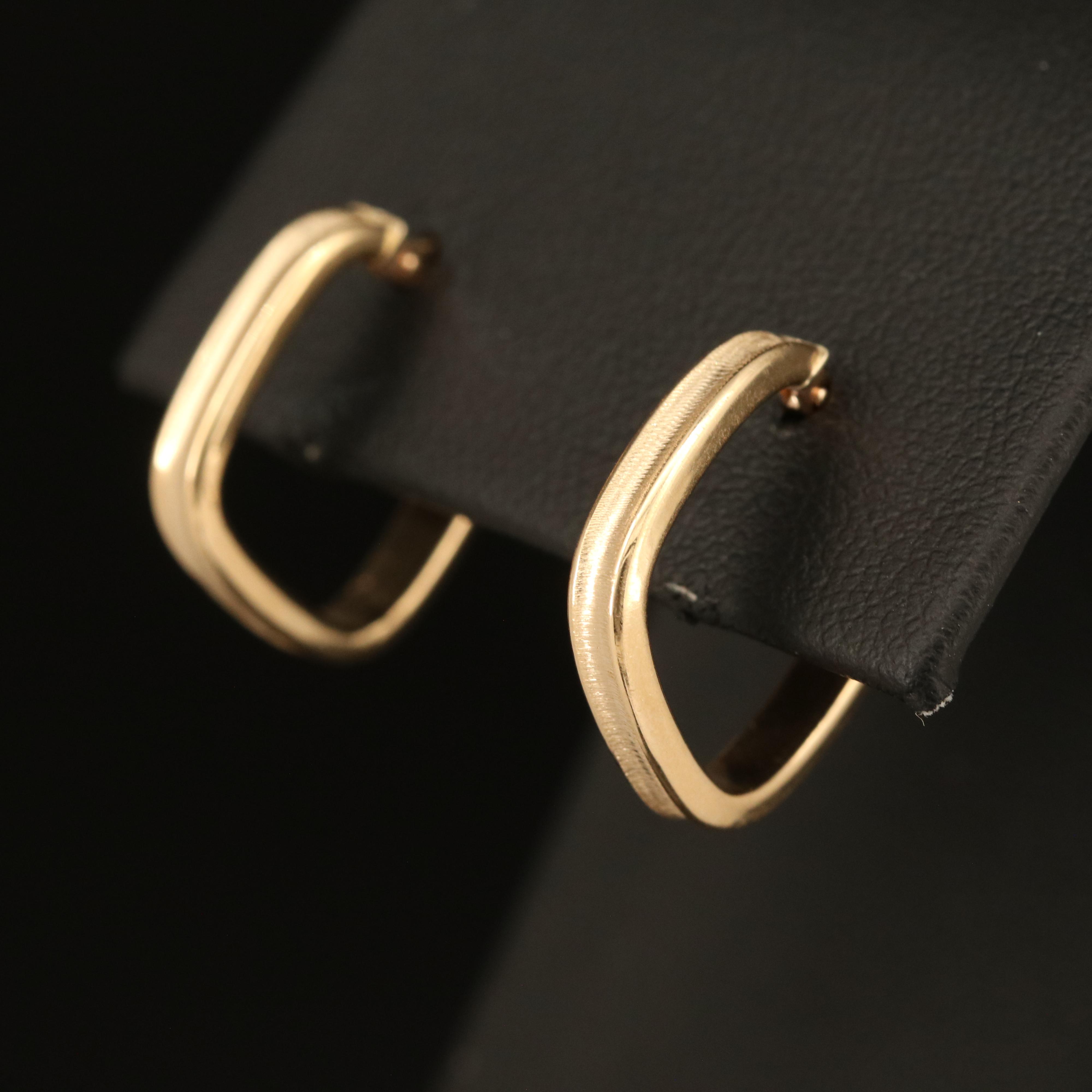 Italian 14K Square Hoop Earrings