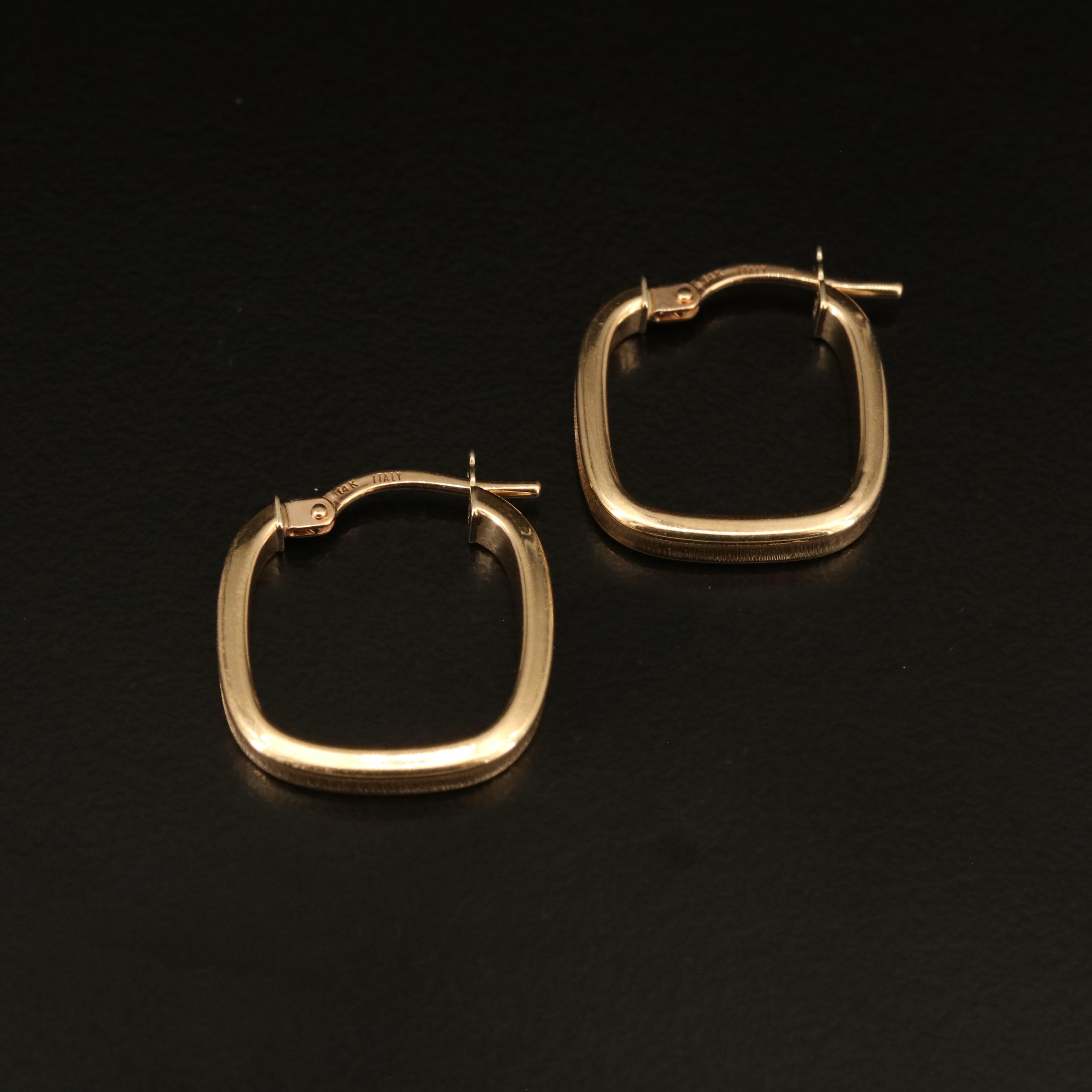 Italian 14K Square Hoop Earrings
