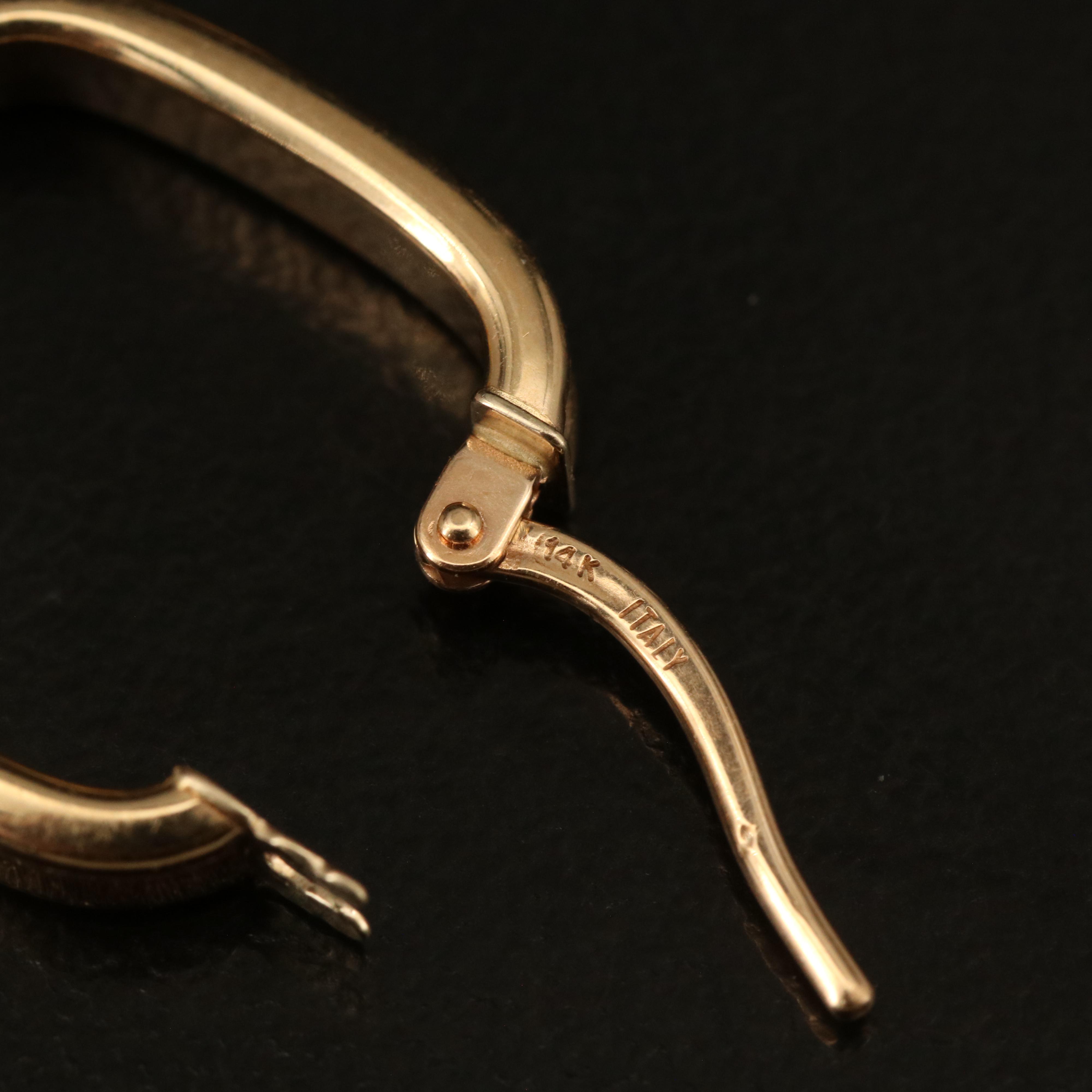 Italian 14K Square Hoop Earrings