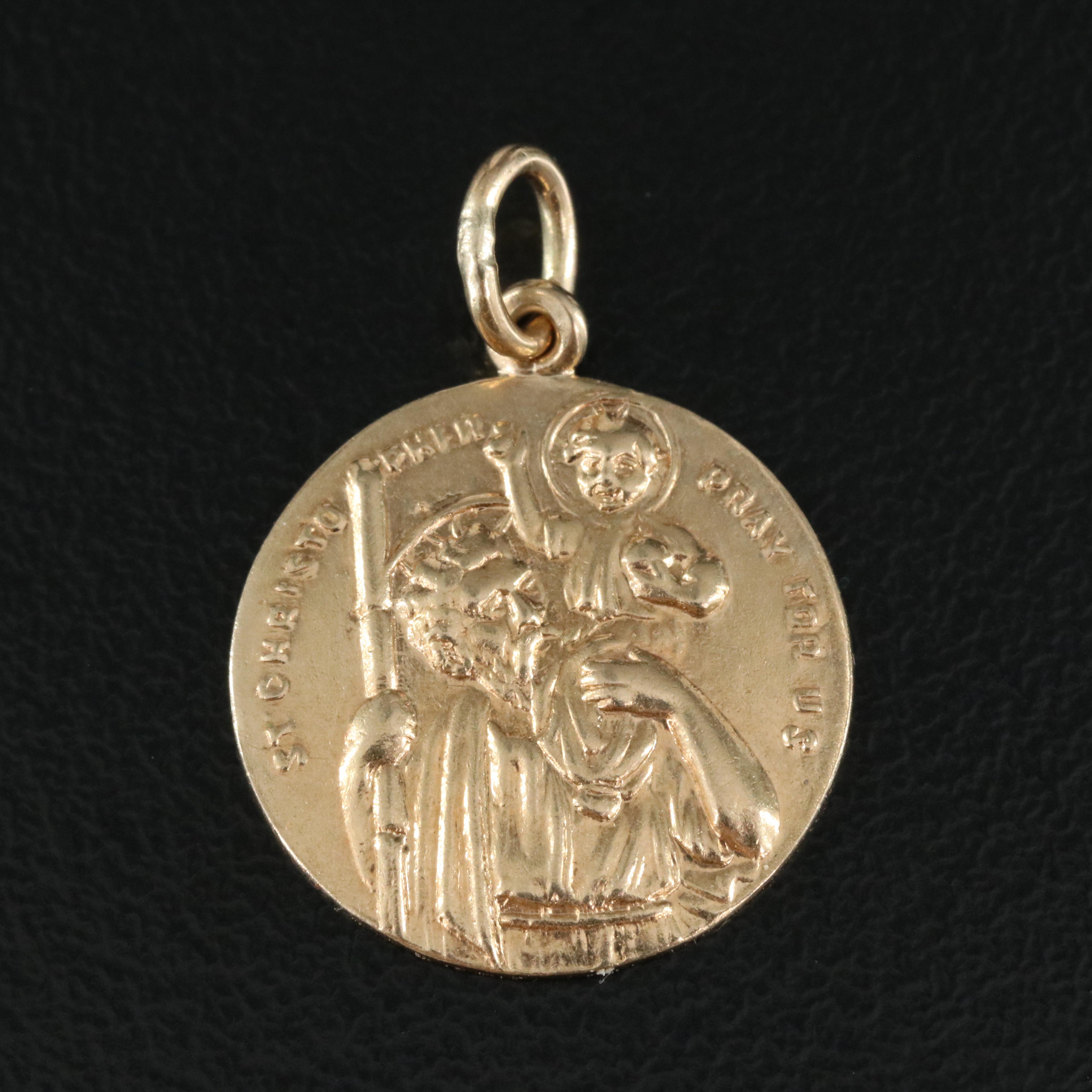 14K St. Christopher Pendant