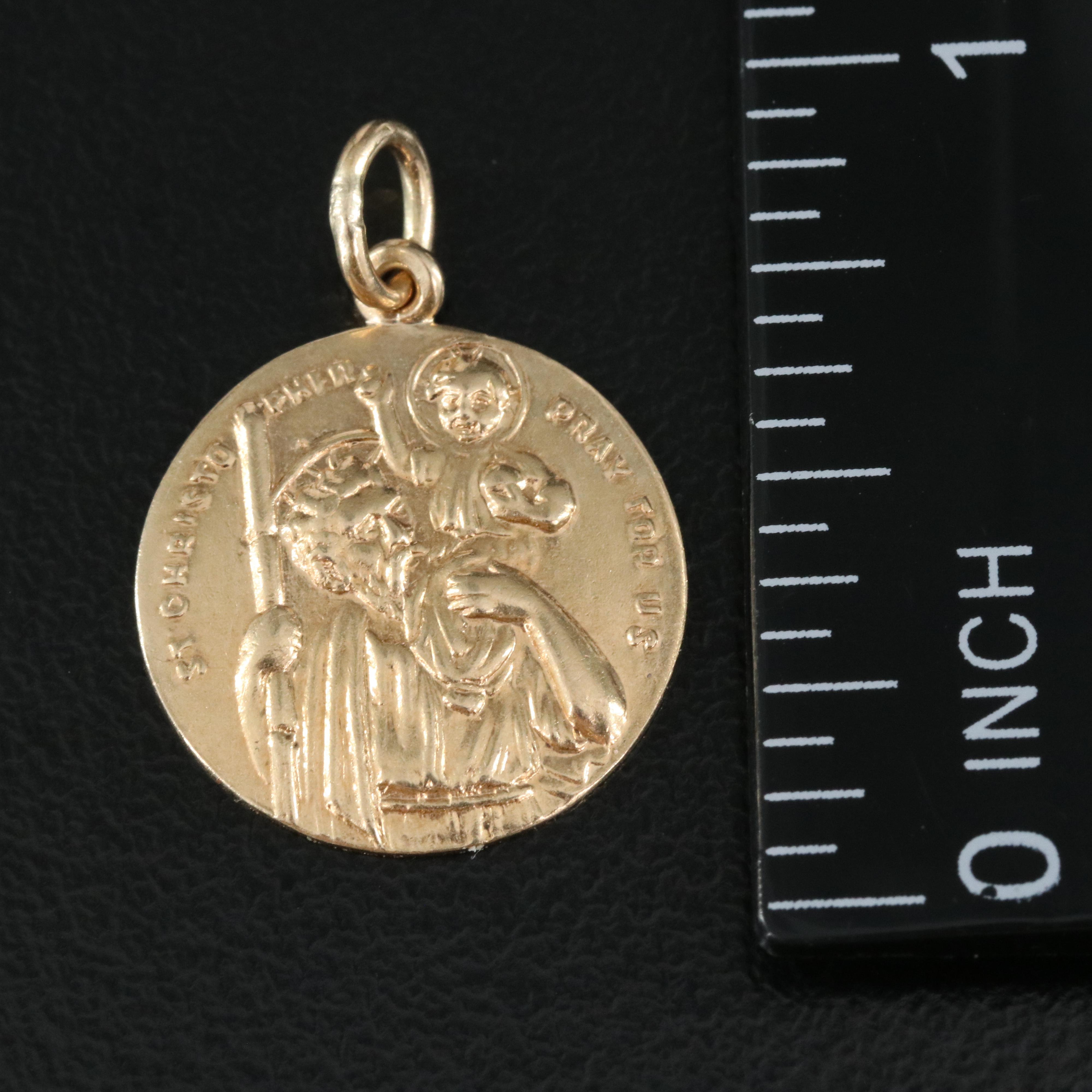 14K St. Christopher Pendant