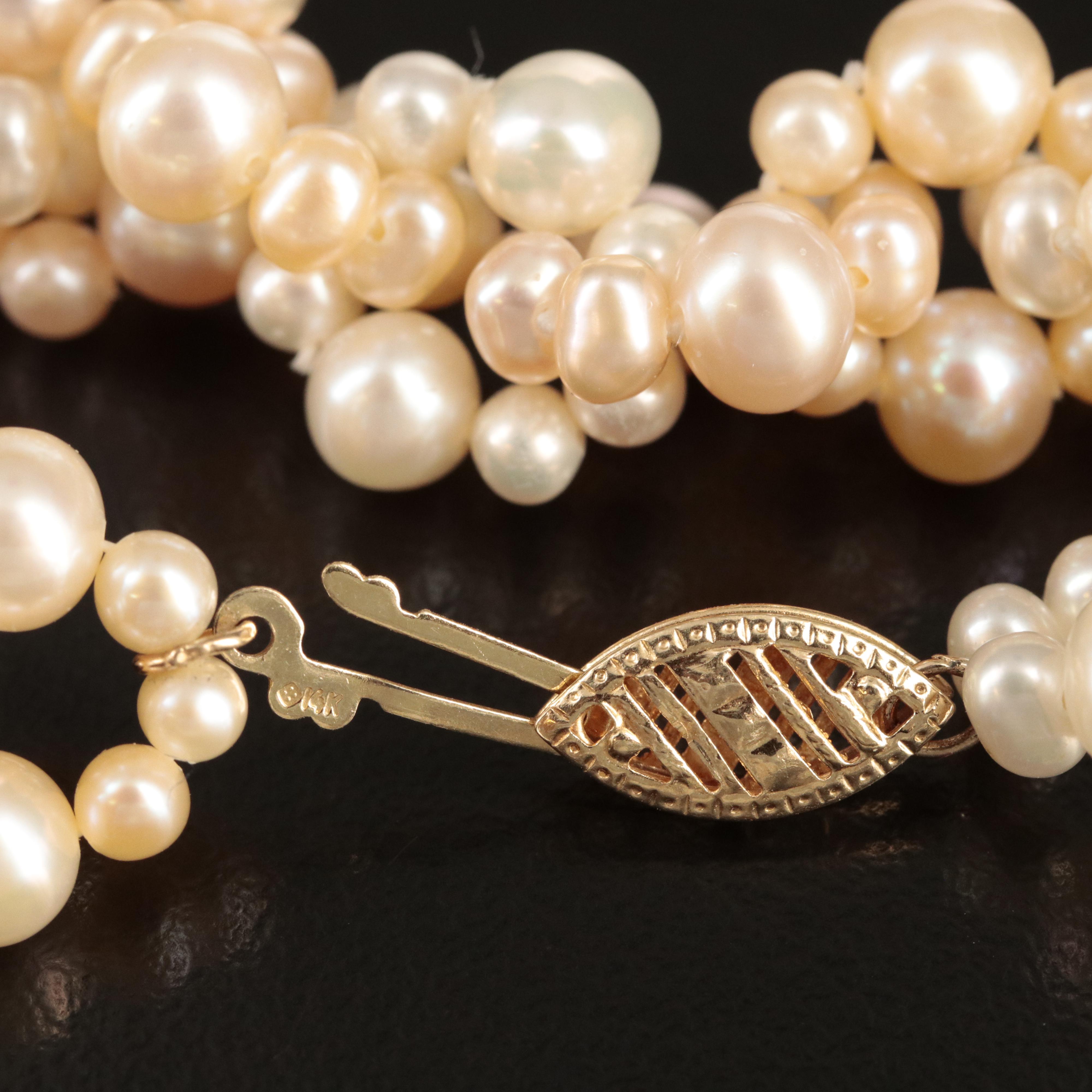 Pearl Necklace with 14K Clasp