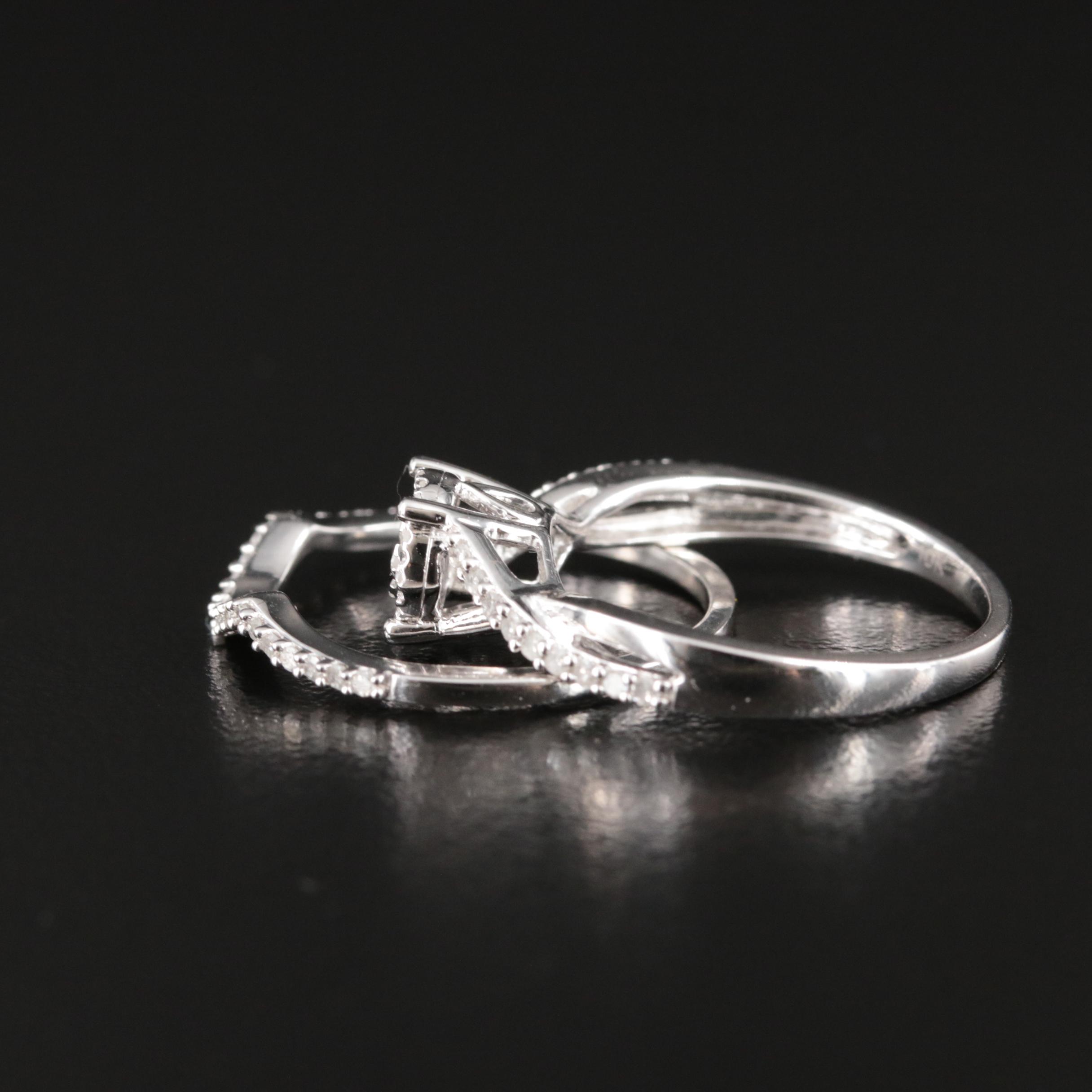 10K 0.36 CTW Diamond Ring Set