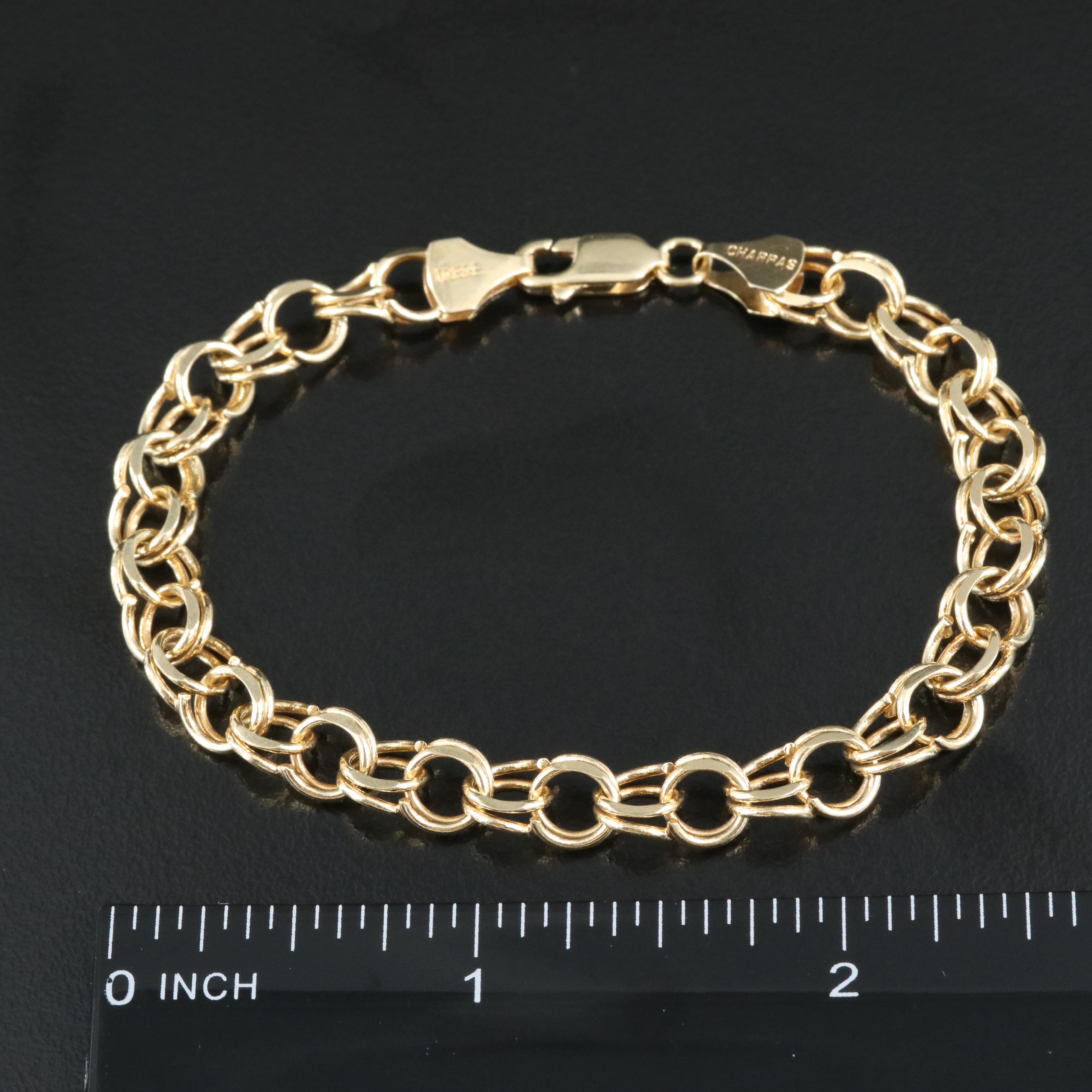 14K Double Curb Link Bracelet