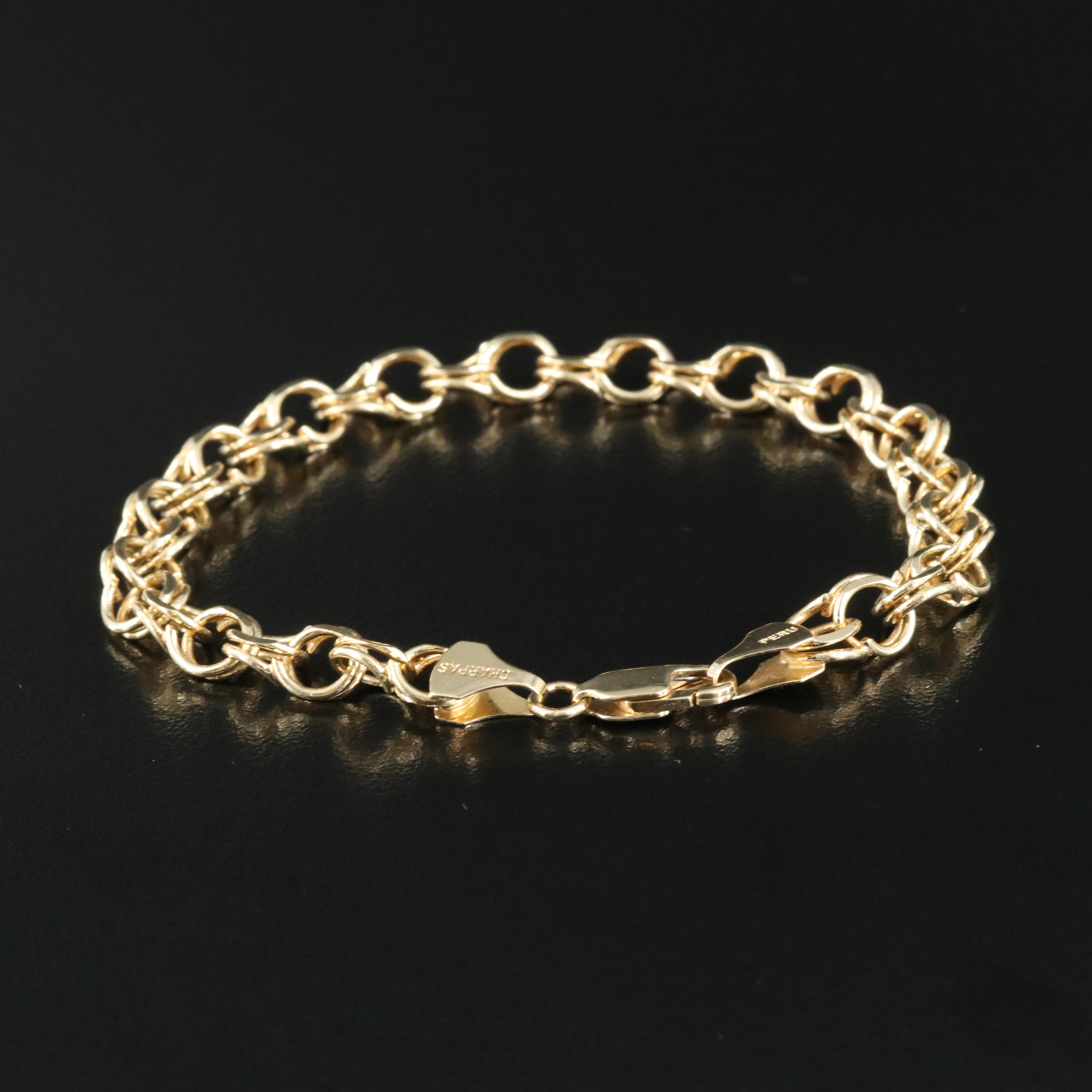 14K Double Curb Link Bracelet