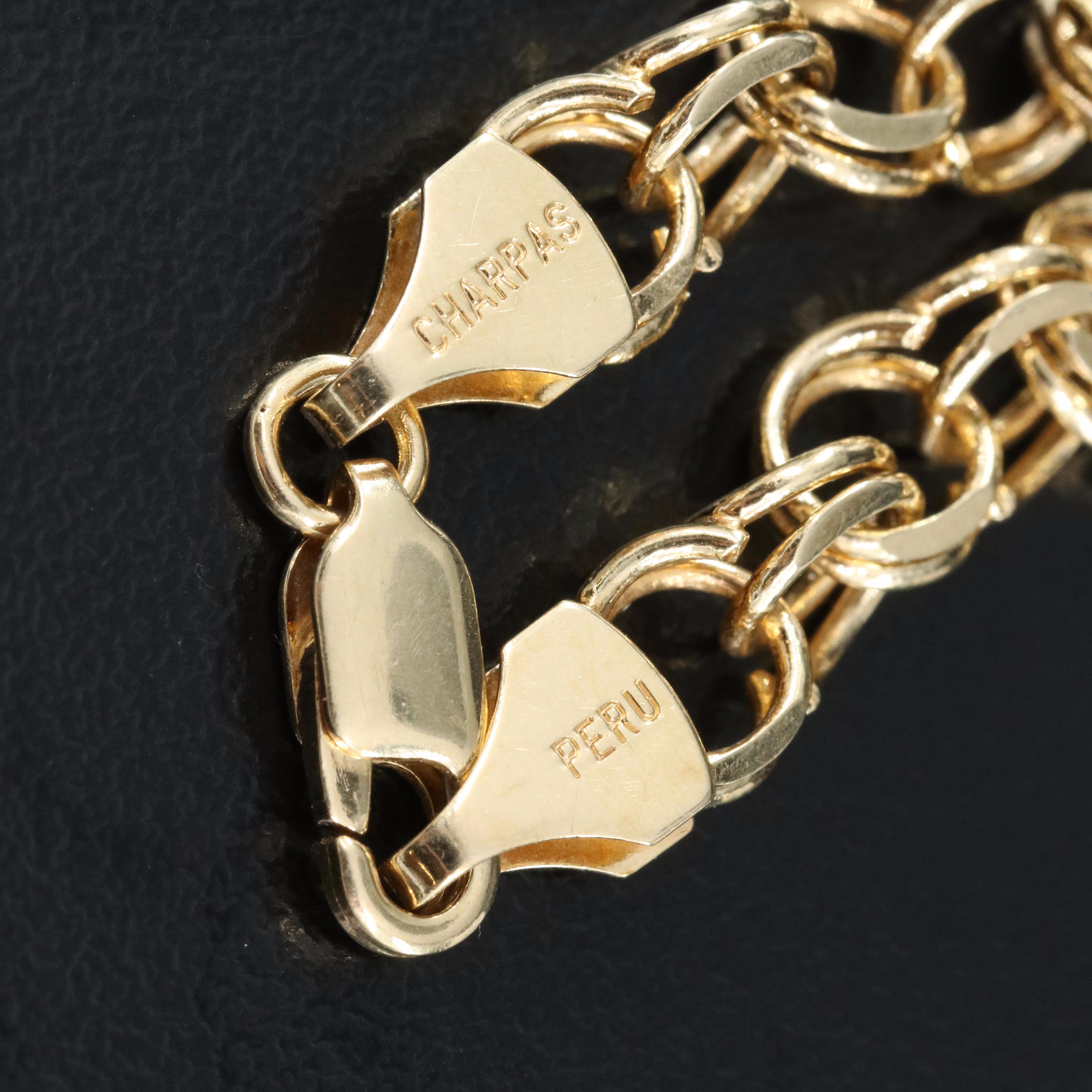 14K Double Curb Link Bracelet