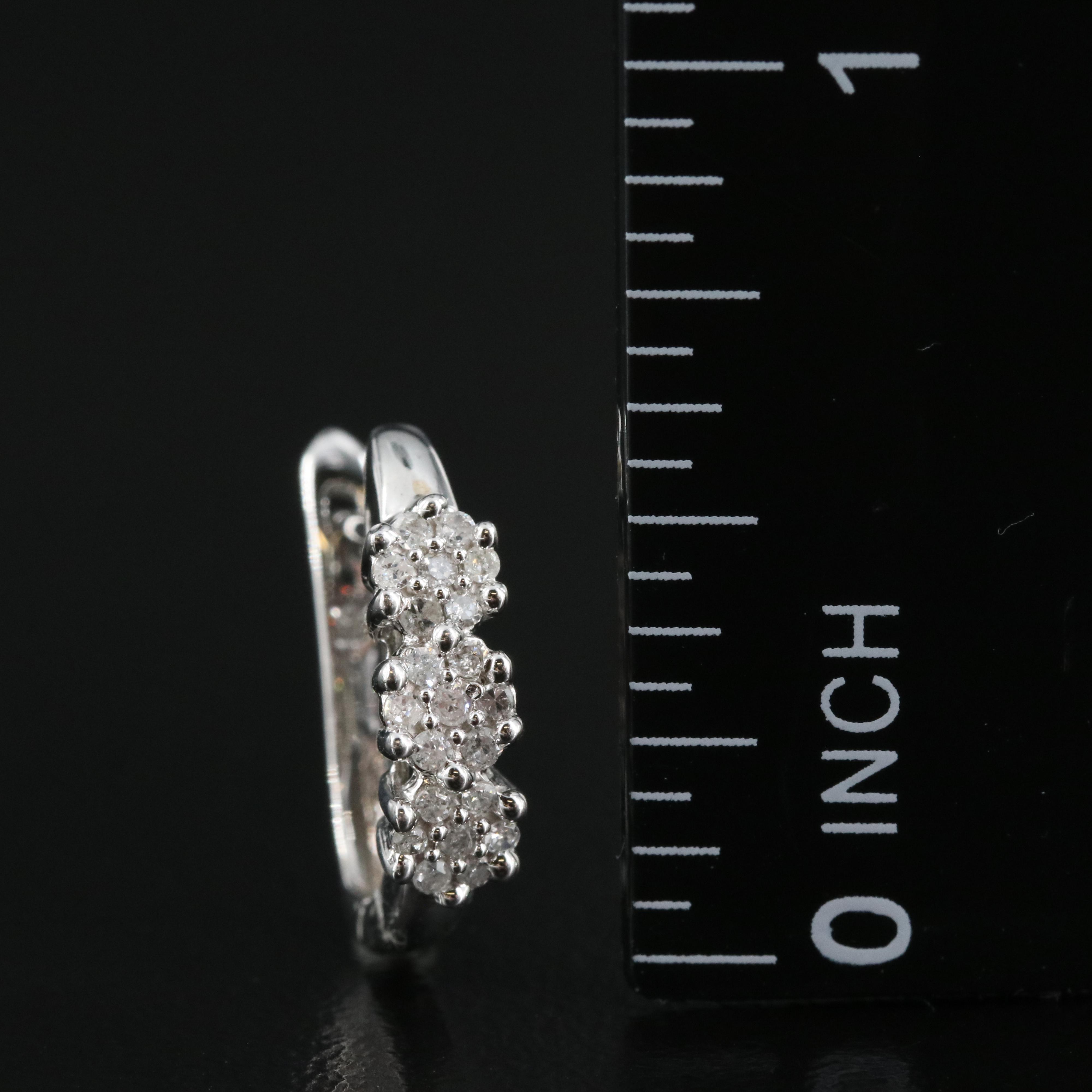 10K 0.24 CTW Diamond Small Hoop Earrings