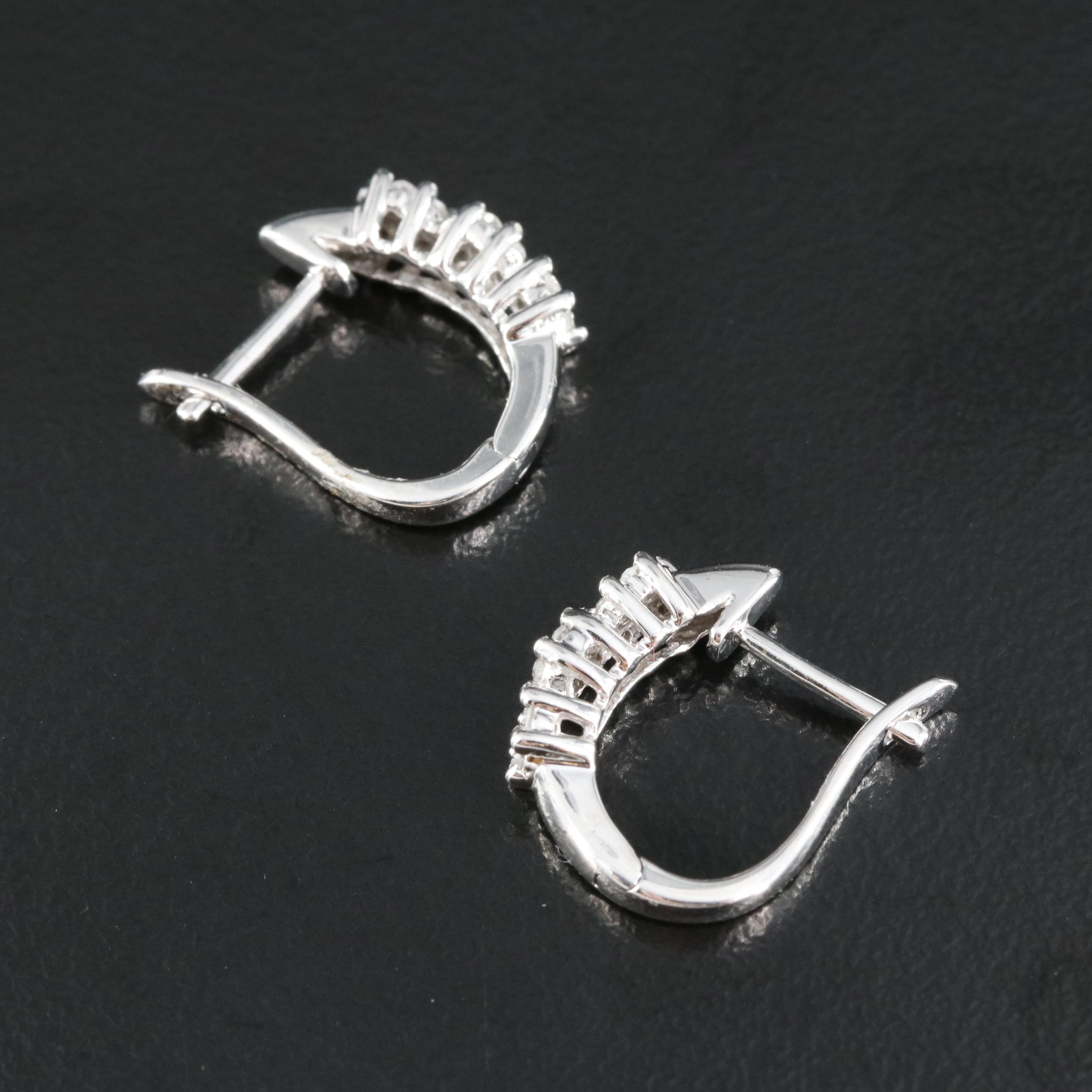 10K 0.24 CTW Diamond Small Hoop Earrings