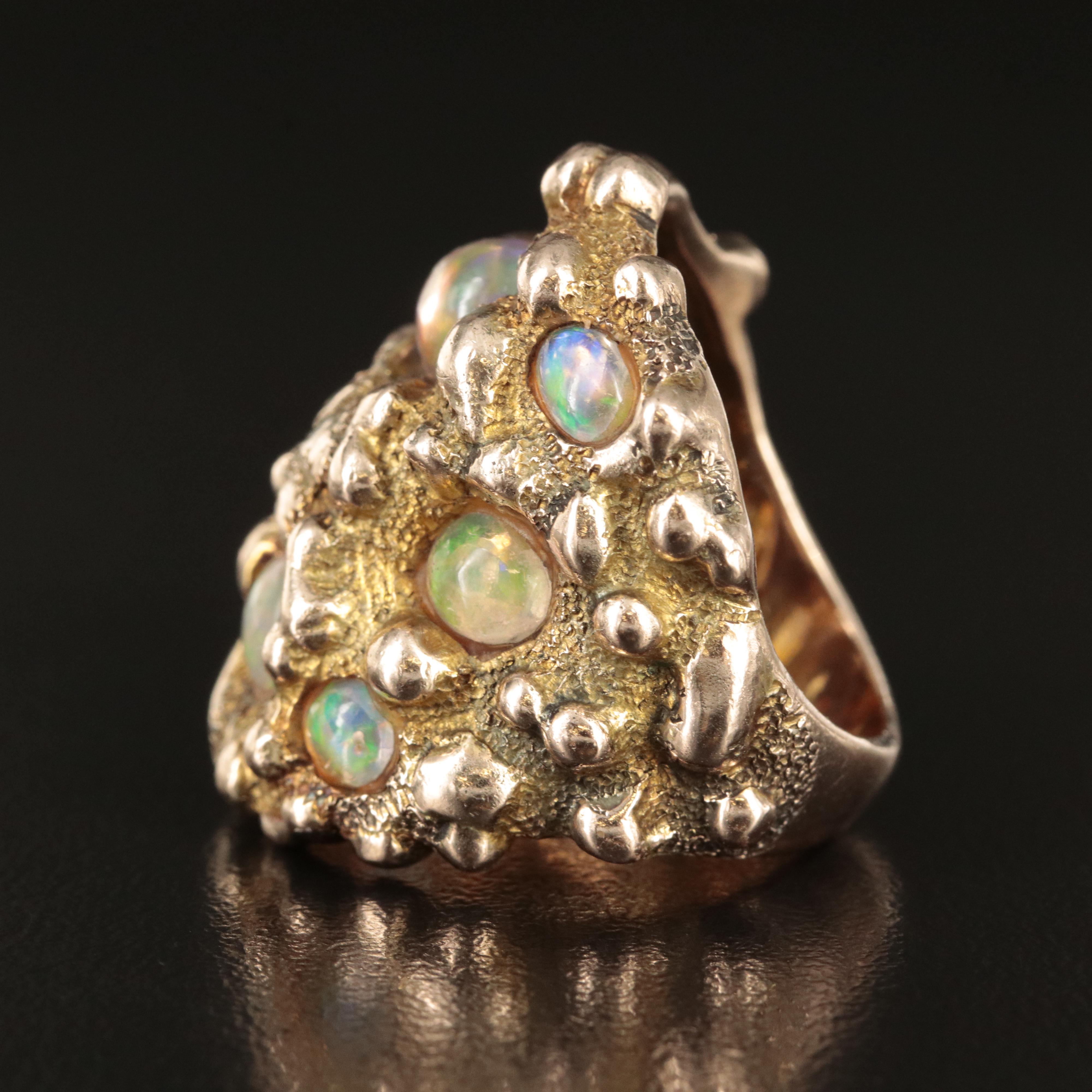 10K Opal Biomorphic Ring