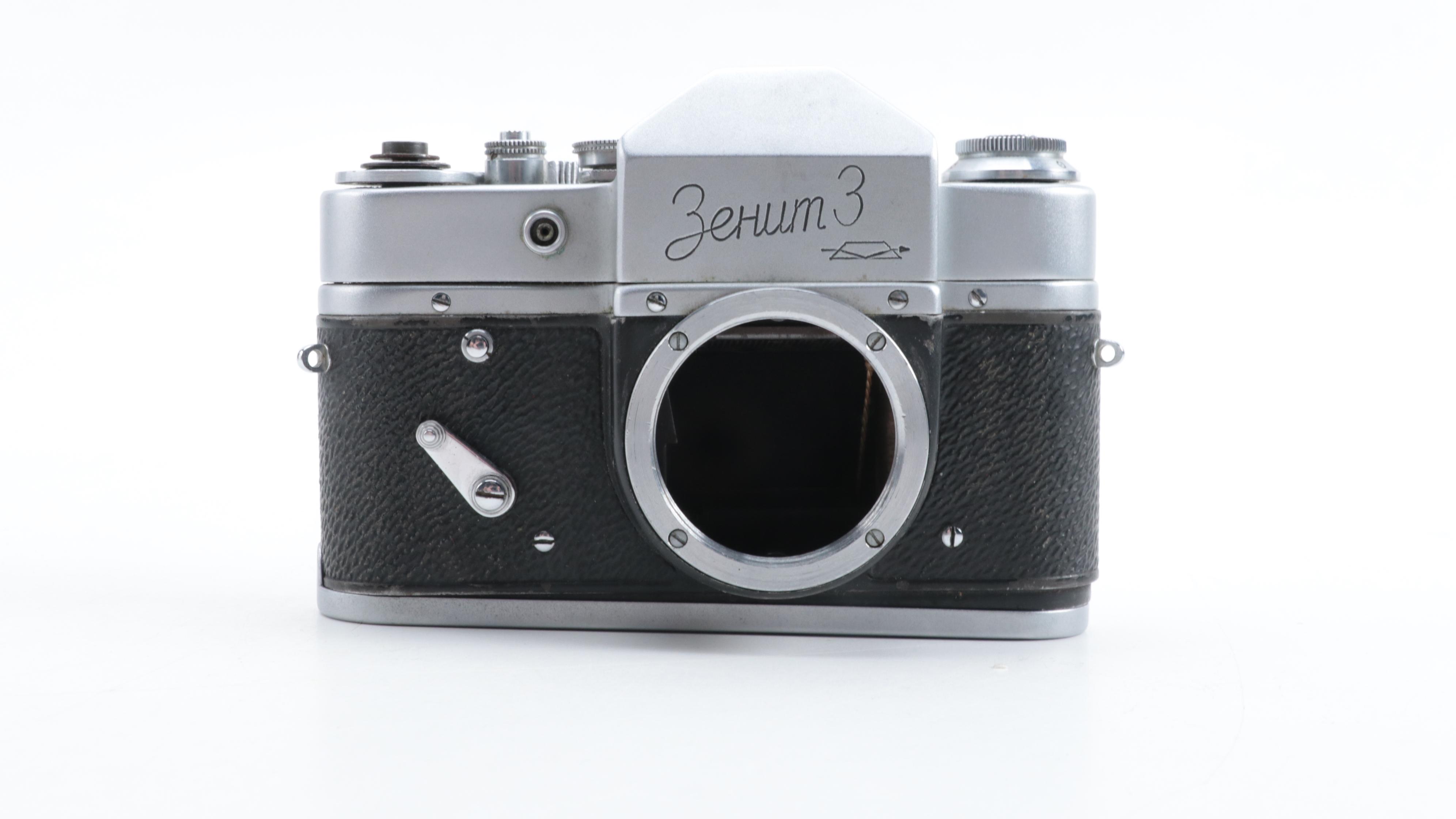 Zenit and Zorki USSR 35 mm Rangefinder and SLR Cameras, Mid-20th Century