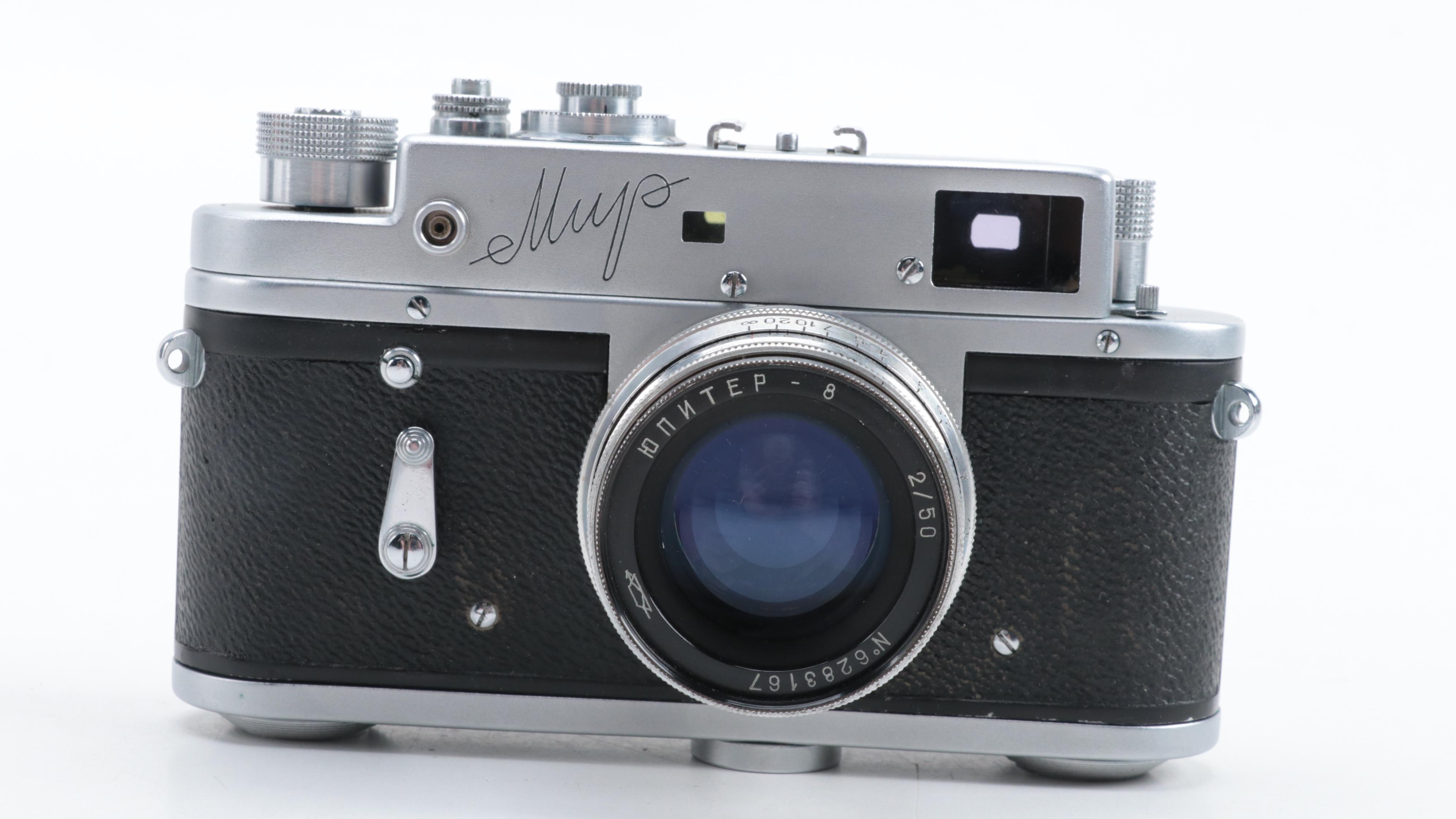 Zenit and Zorki USSR 35 mm Rangefinder and SLR Cameras, Mid-20th Century