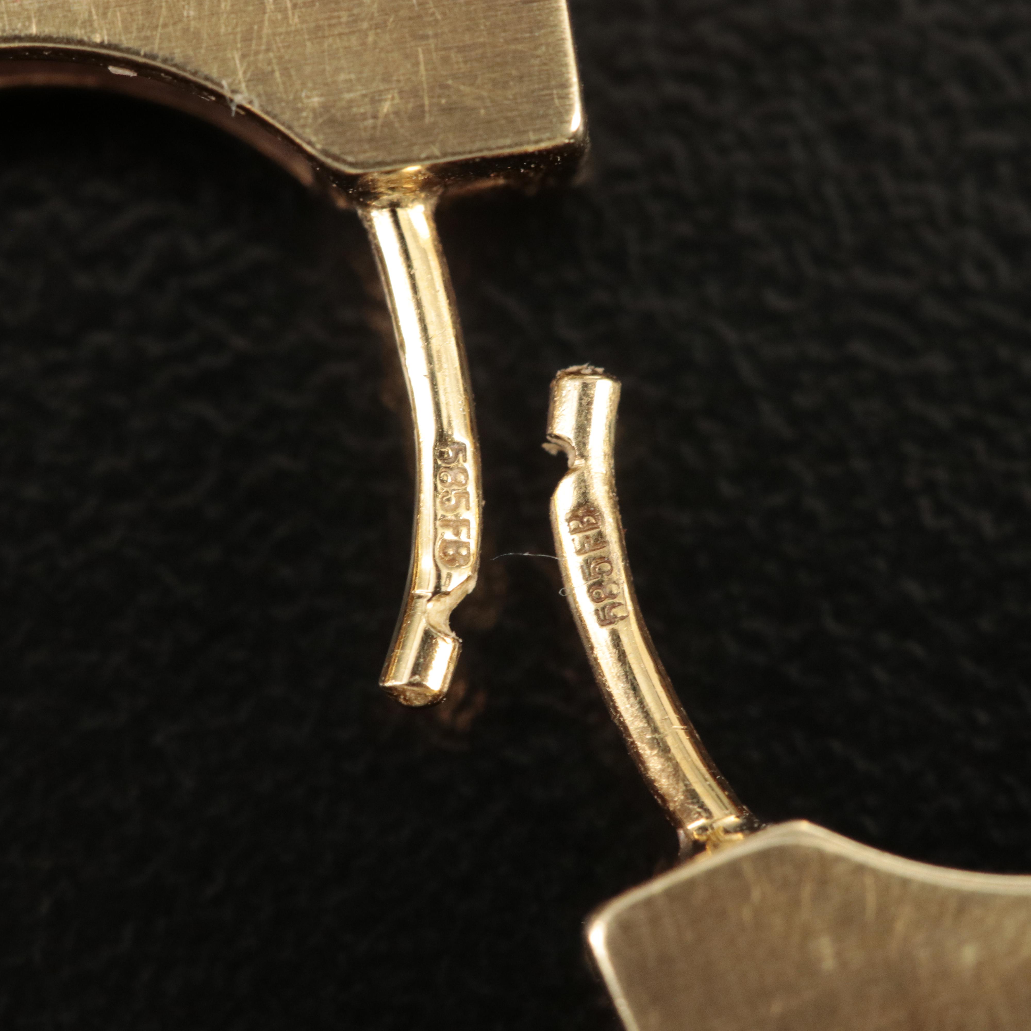 14K Amethyst Square Hoop Earrings