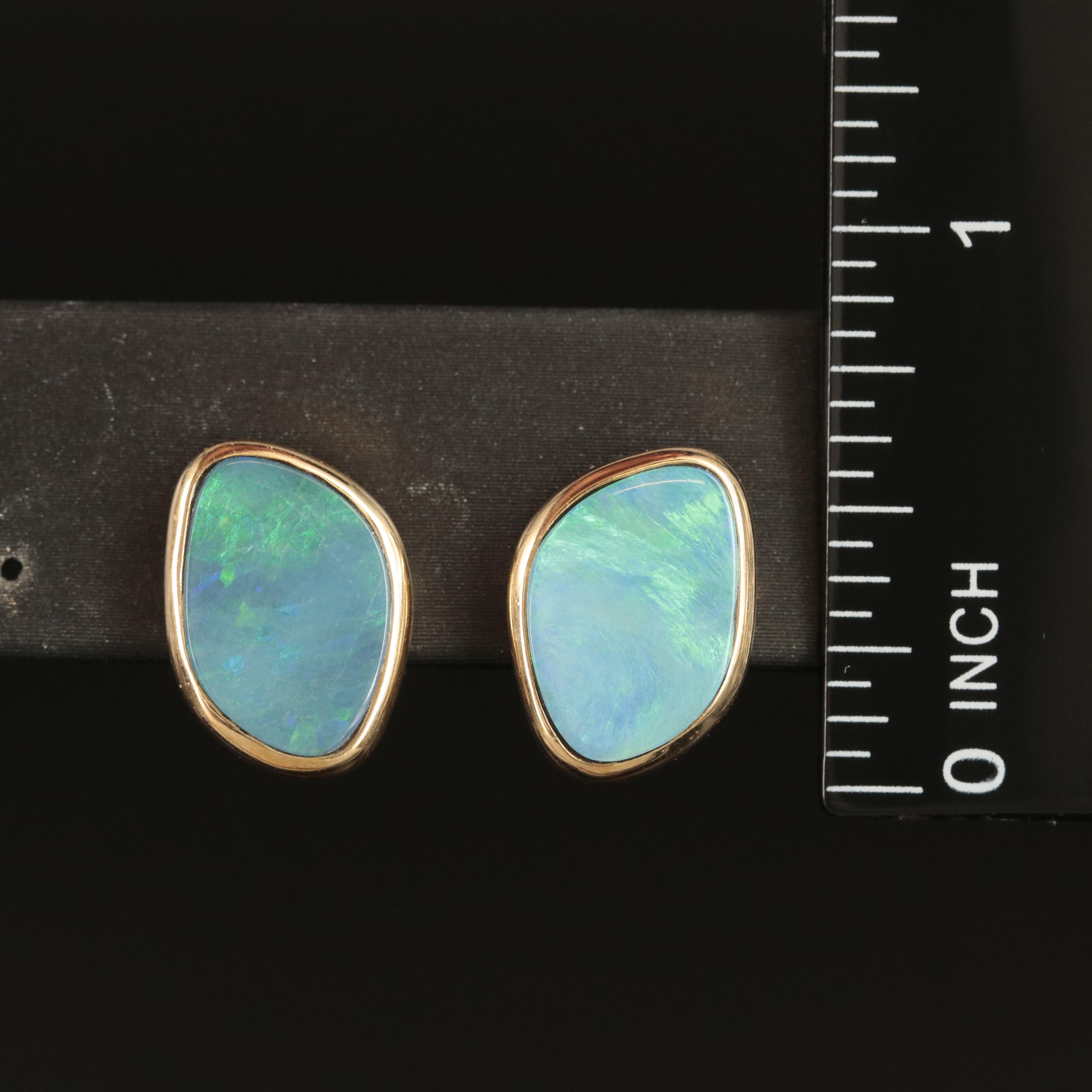 14K Opal Earrings