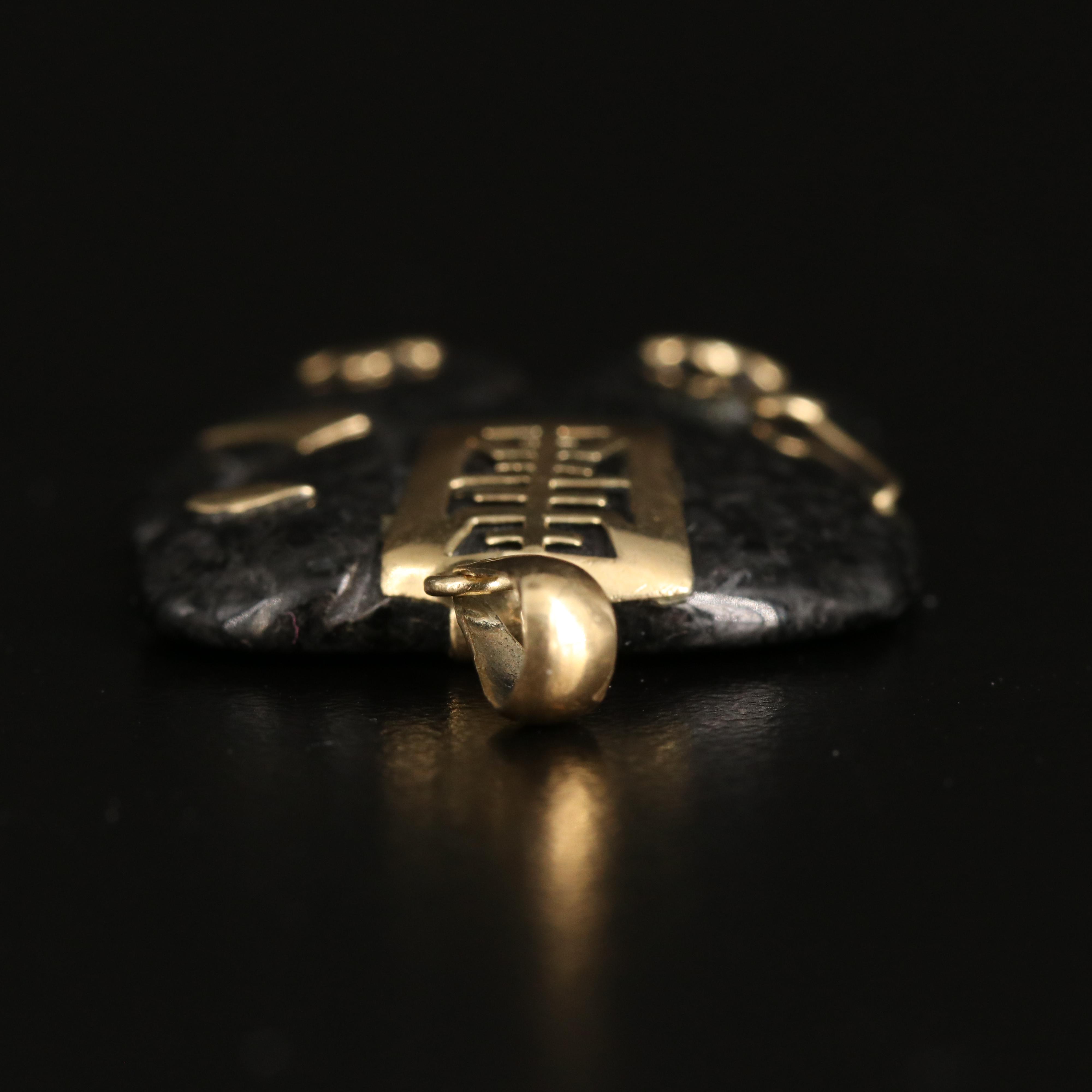 14K Jadeite Longevity Elephant Pendant