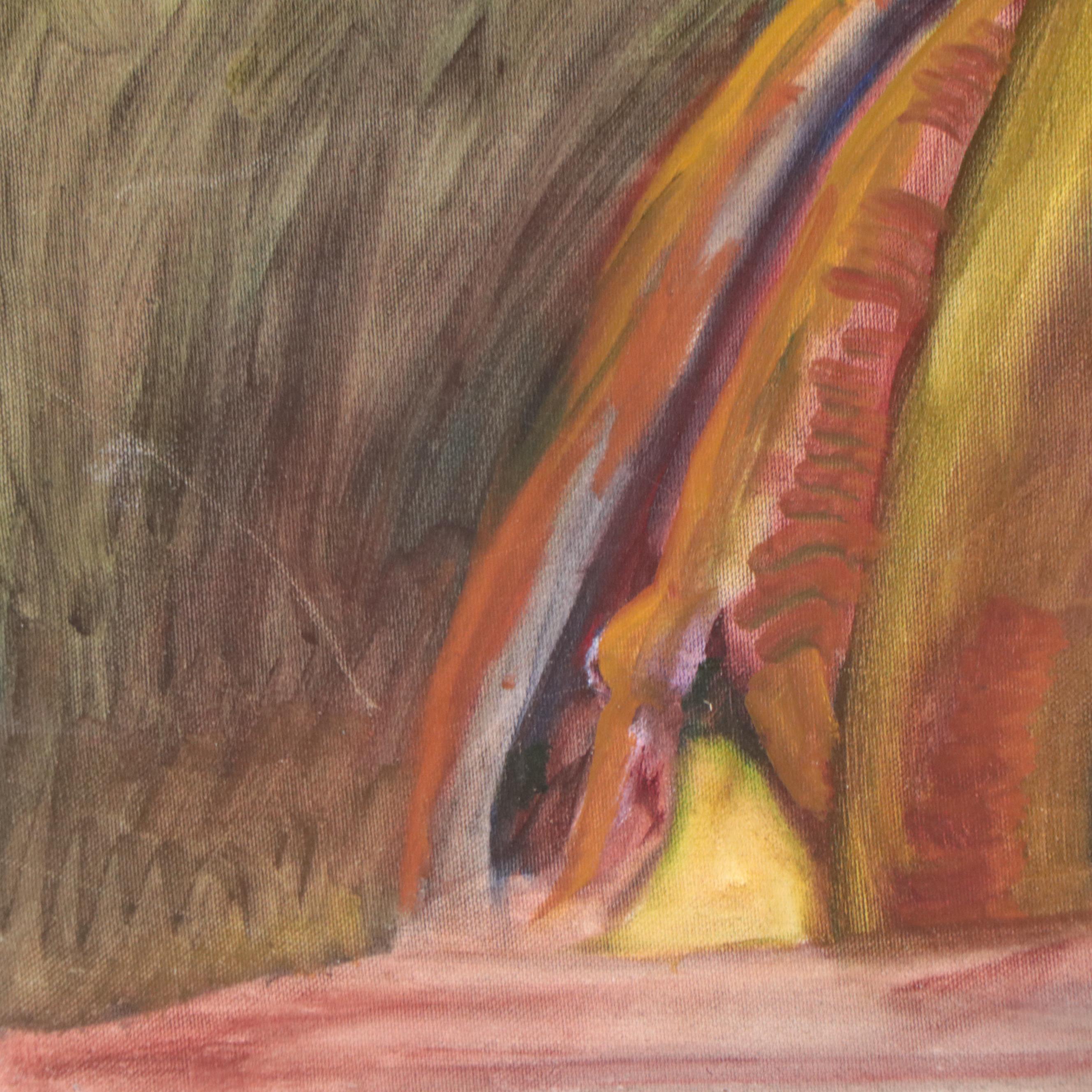 Katrina Halter Landscape With Tree Oil Painting, 1990