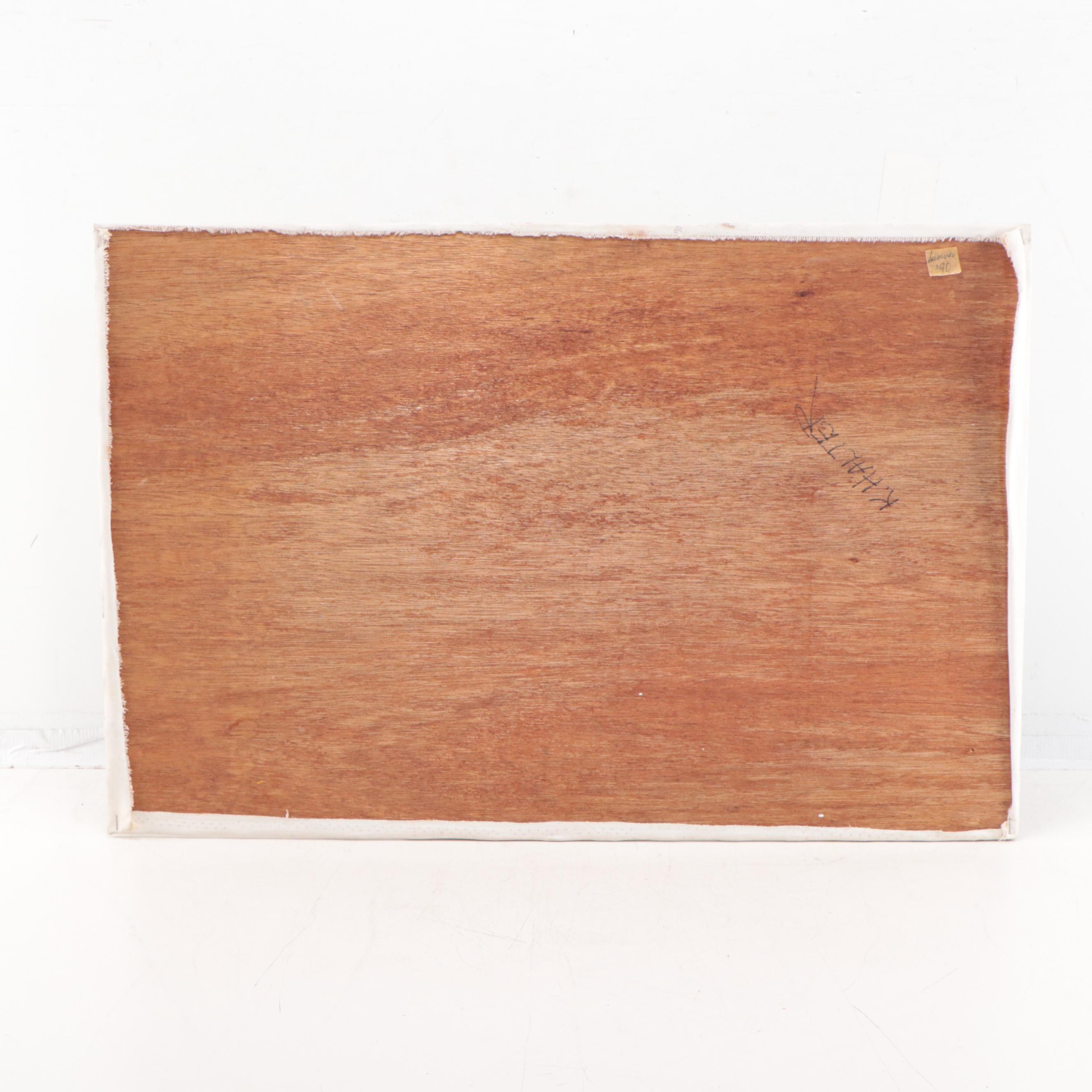 Katrina Halter Landscape With Tree Oil Painting, 1990