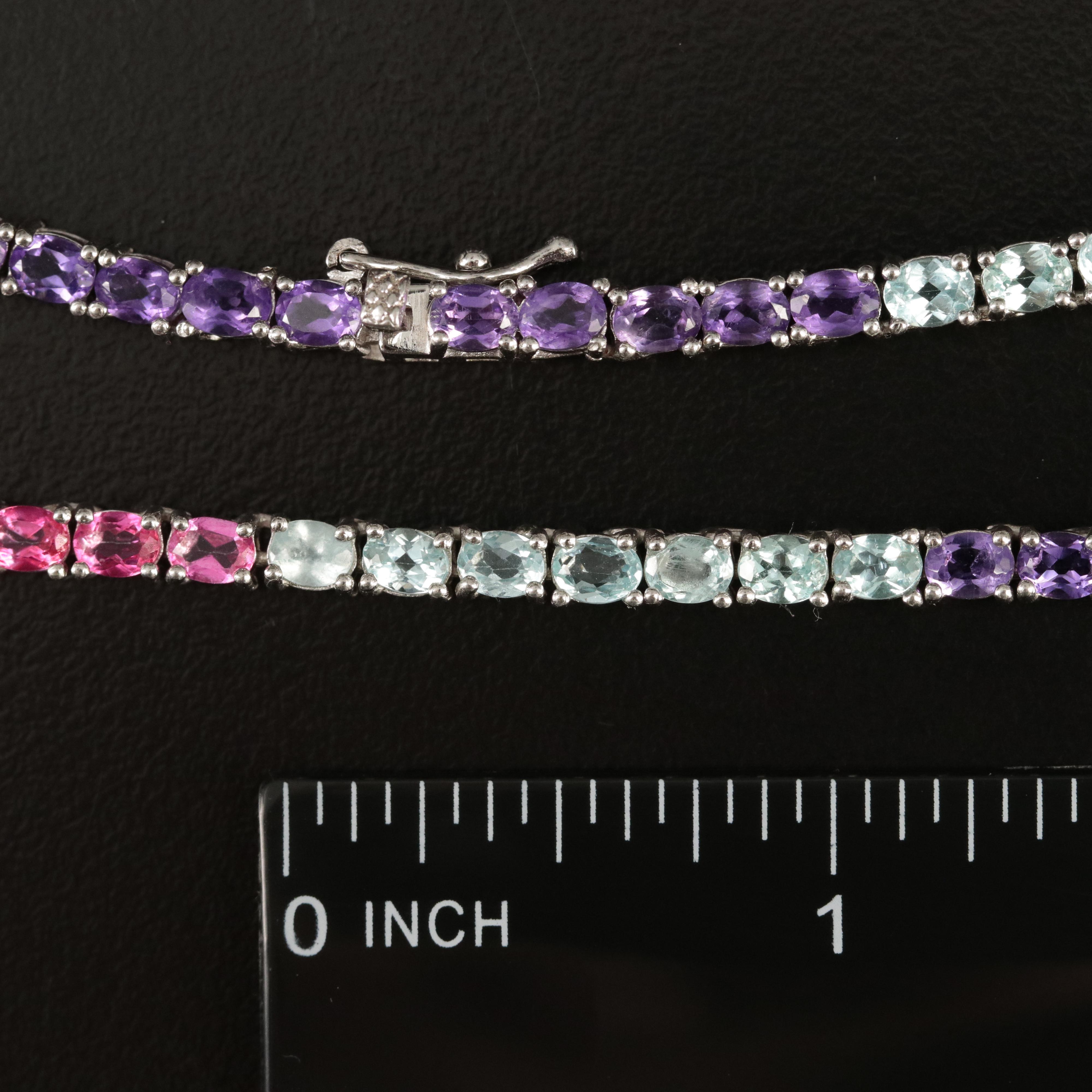 Sterling Amethyst, Citrine and Topaz Necklace