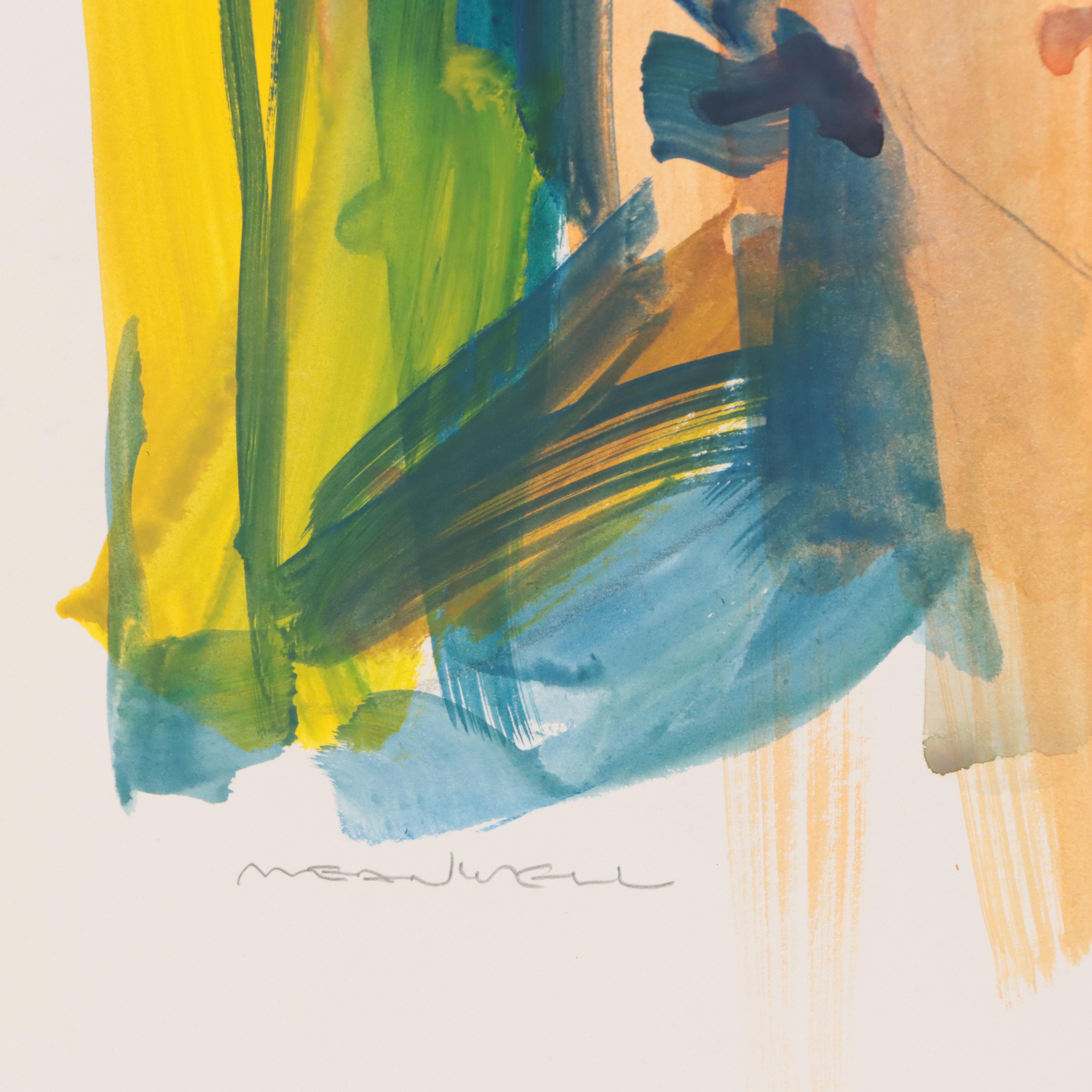 Jack Meanwell Portrait Watercolor Painting, circa 1980