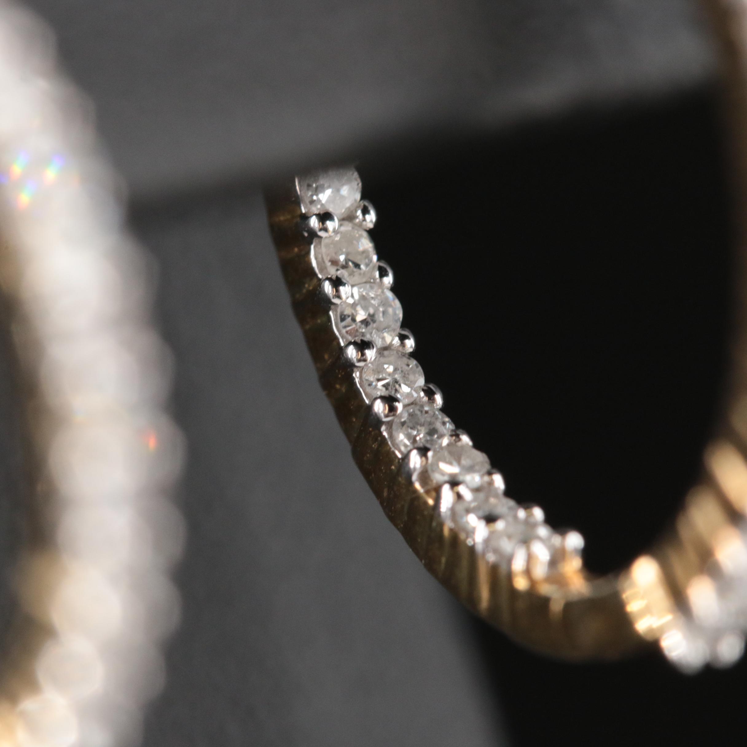 10K 0.75 CTW Diamond Inside-Out Hoop Earrings