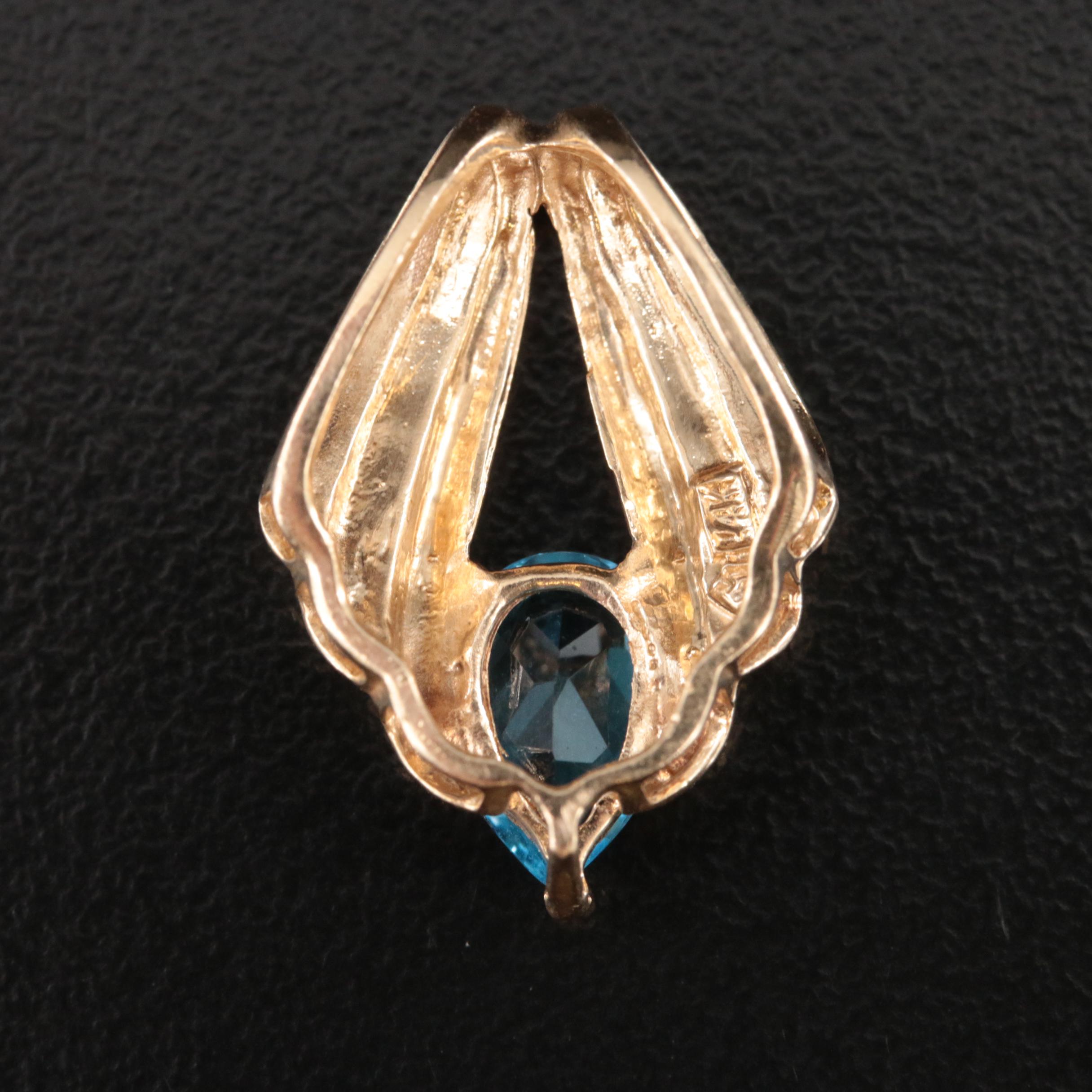 14K Topaz Slide Pendant