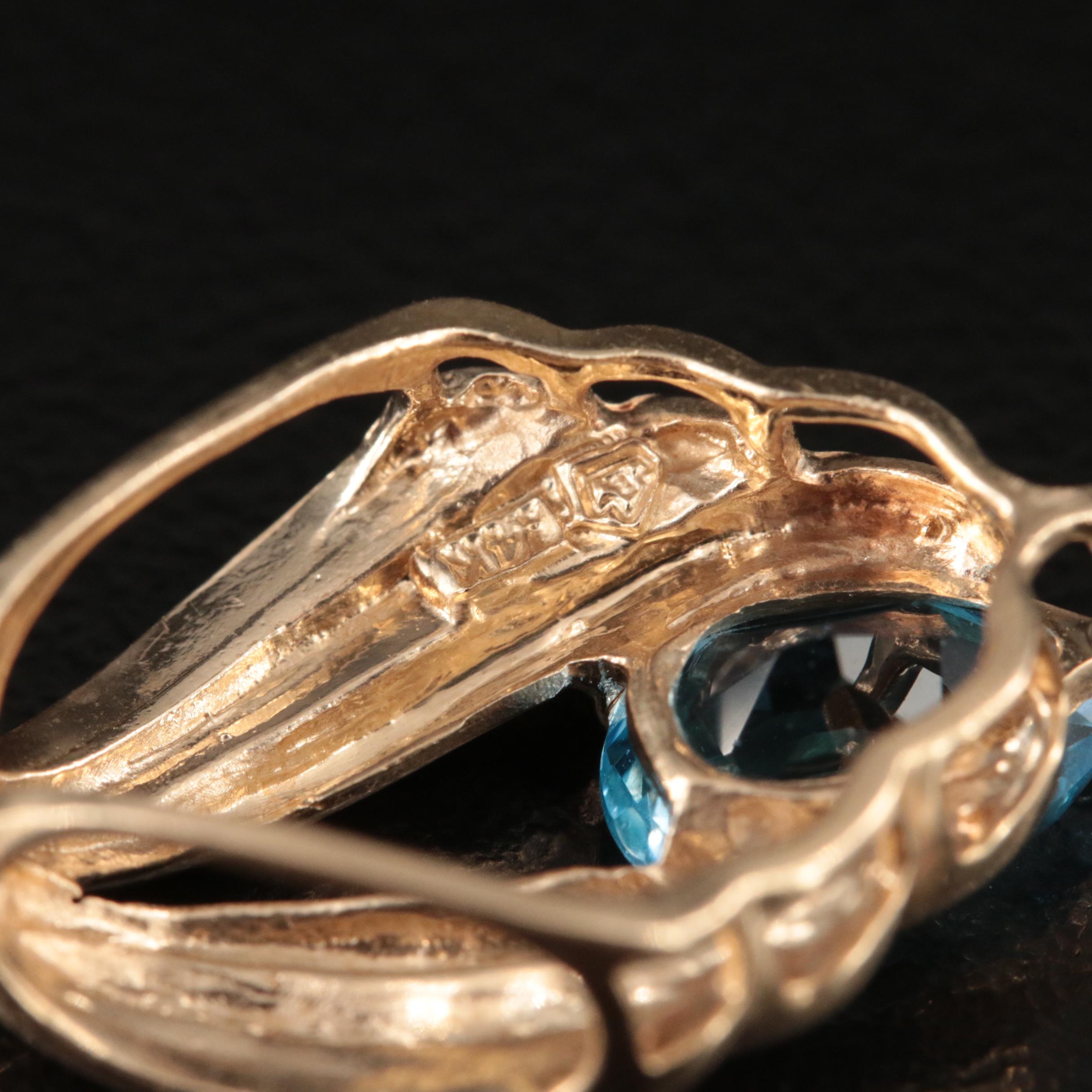 14K Topaz Slide Pendant