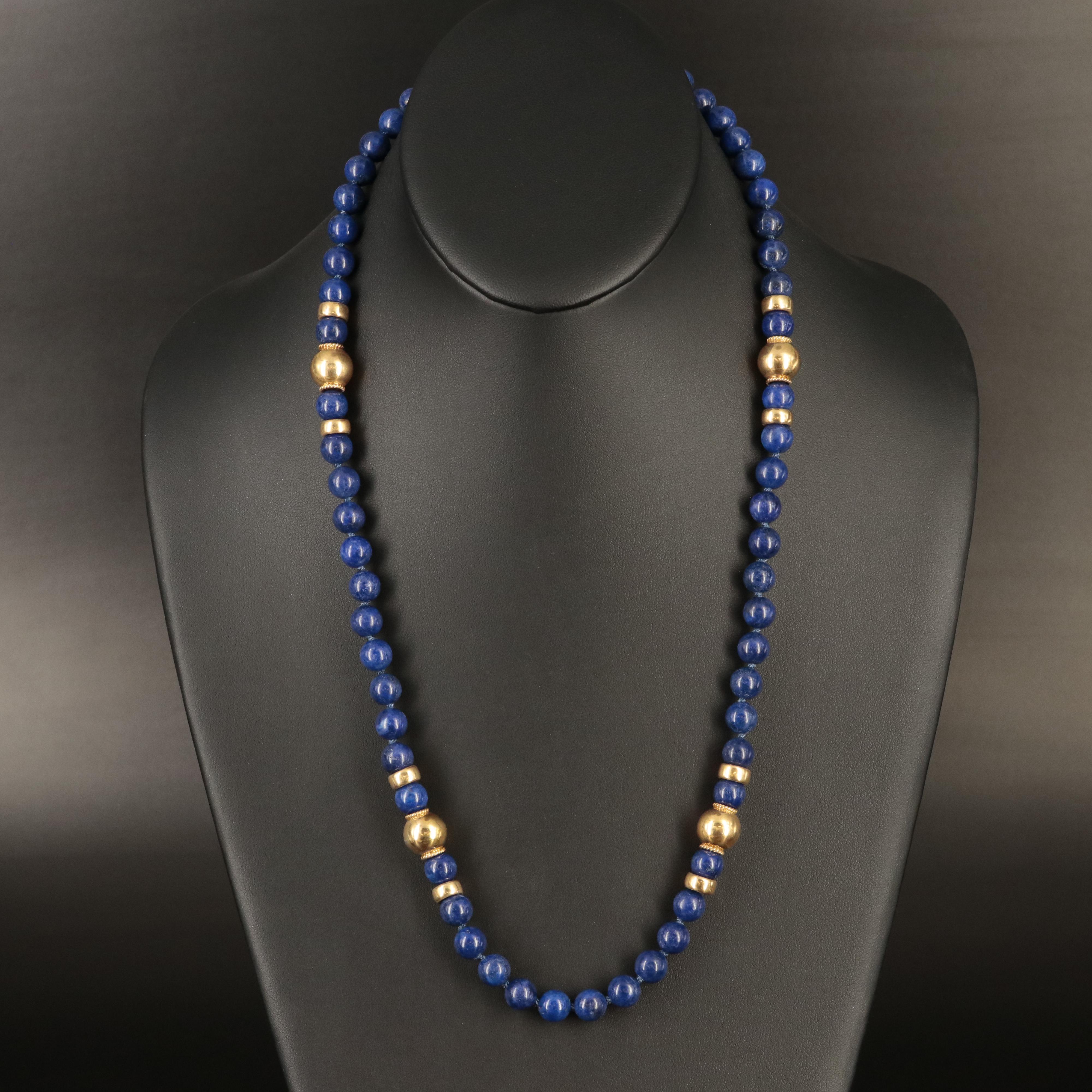 18K Lapis Lazuli Beaded Necklace