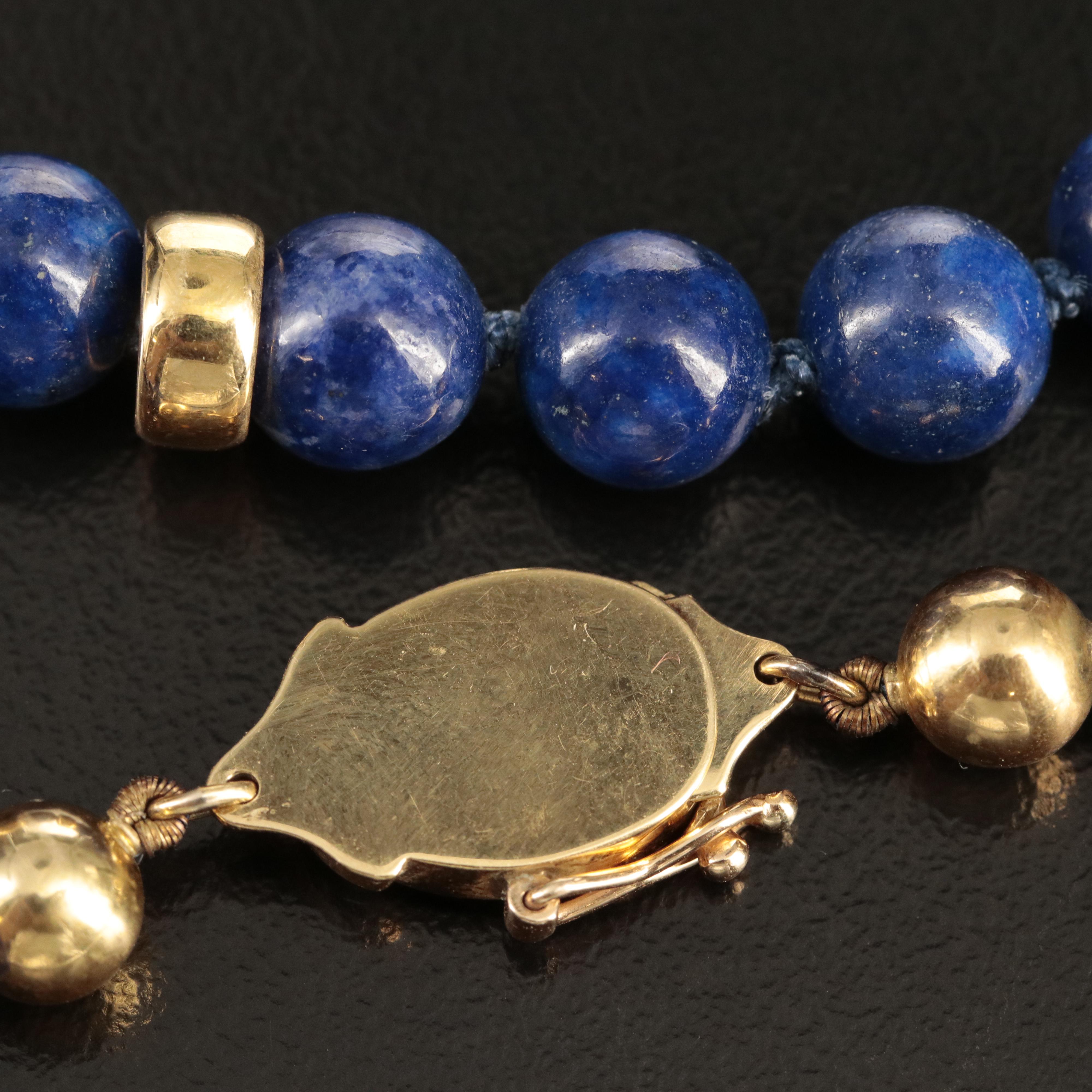 18K Lapis Lazuli Beaded Necklace