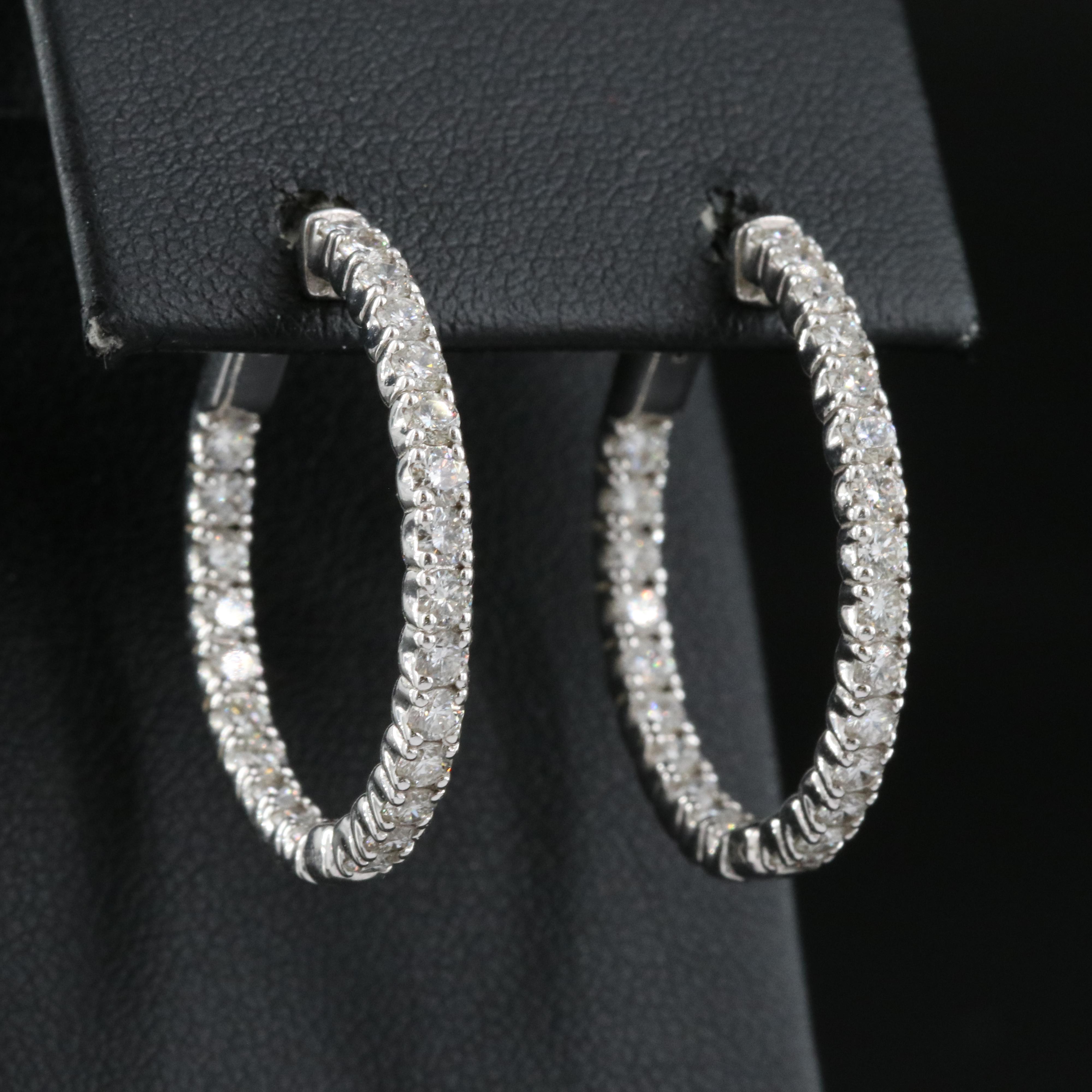 18K 1.97 CTW Diamond Inside-Out Hoop Earrings