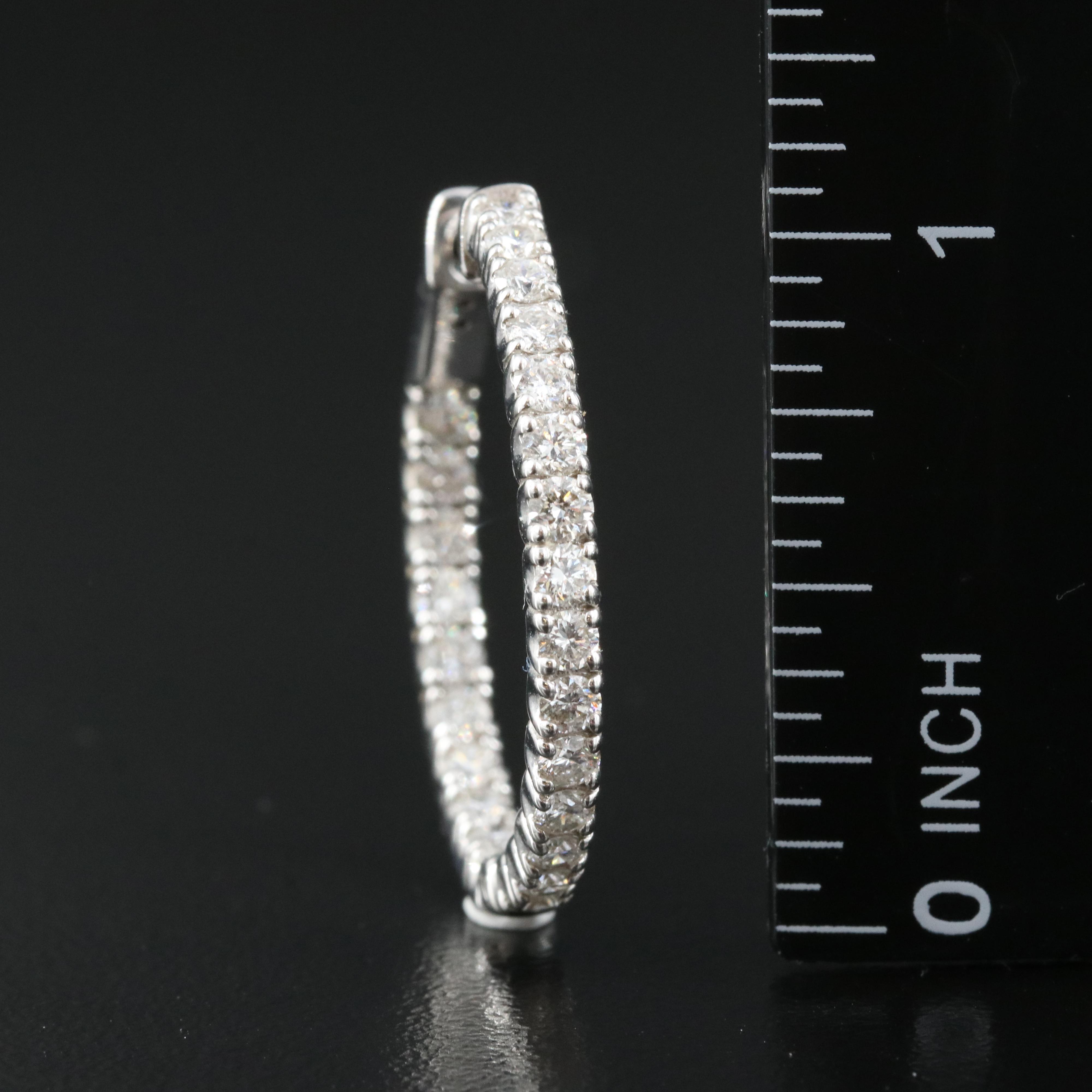 18K 1.97 CTW Diamond Inside-Out Hoop Earrings