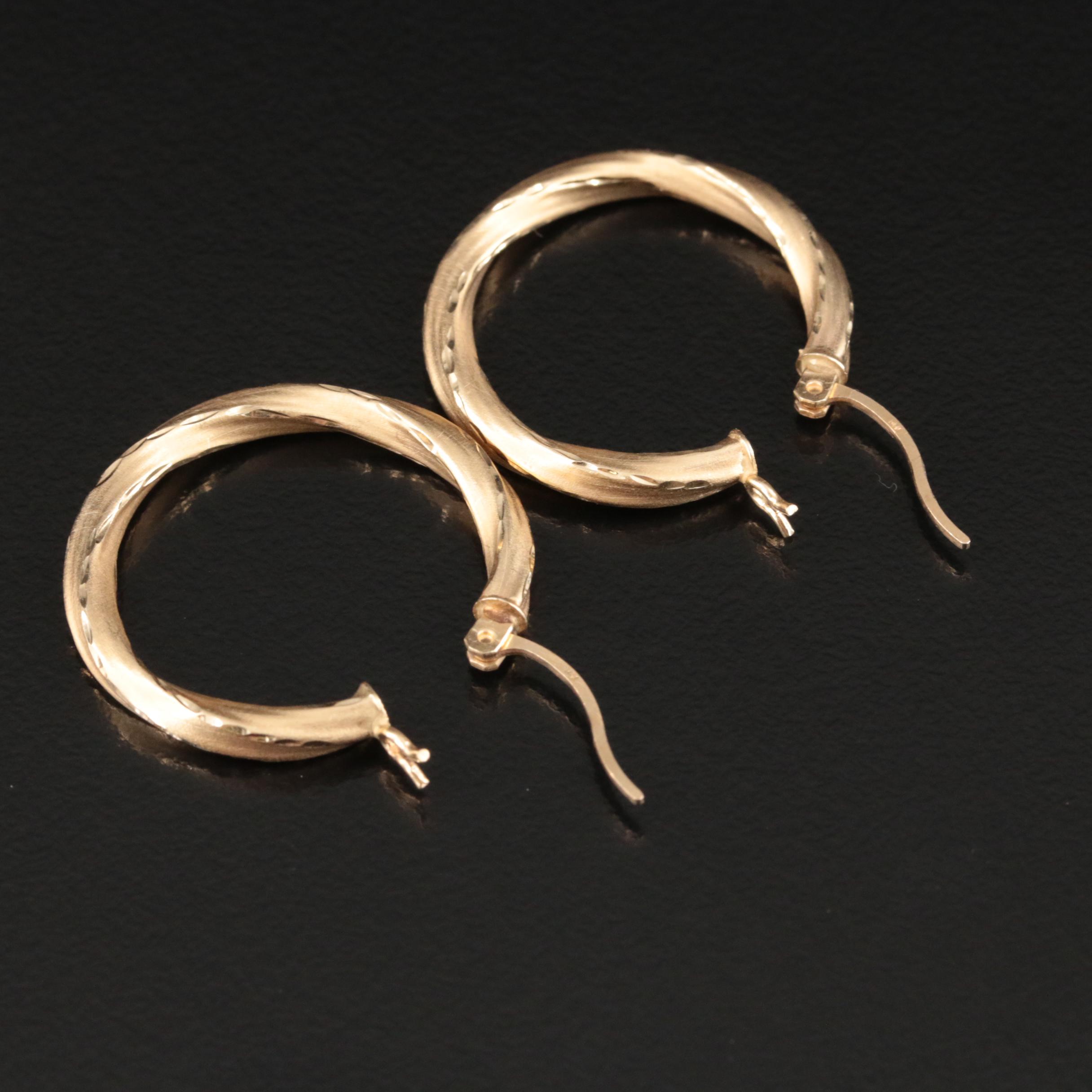 14K Twist Hoop Earrings