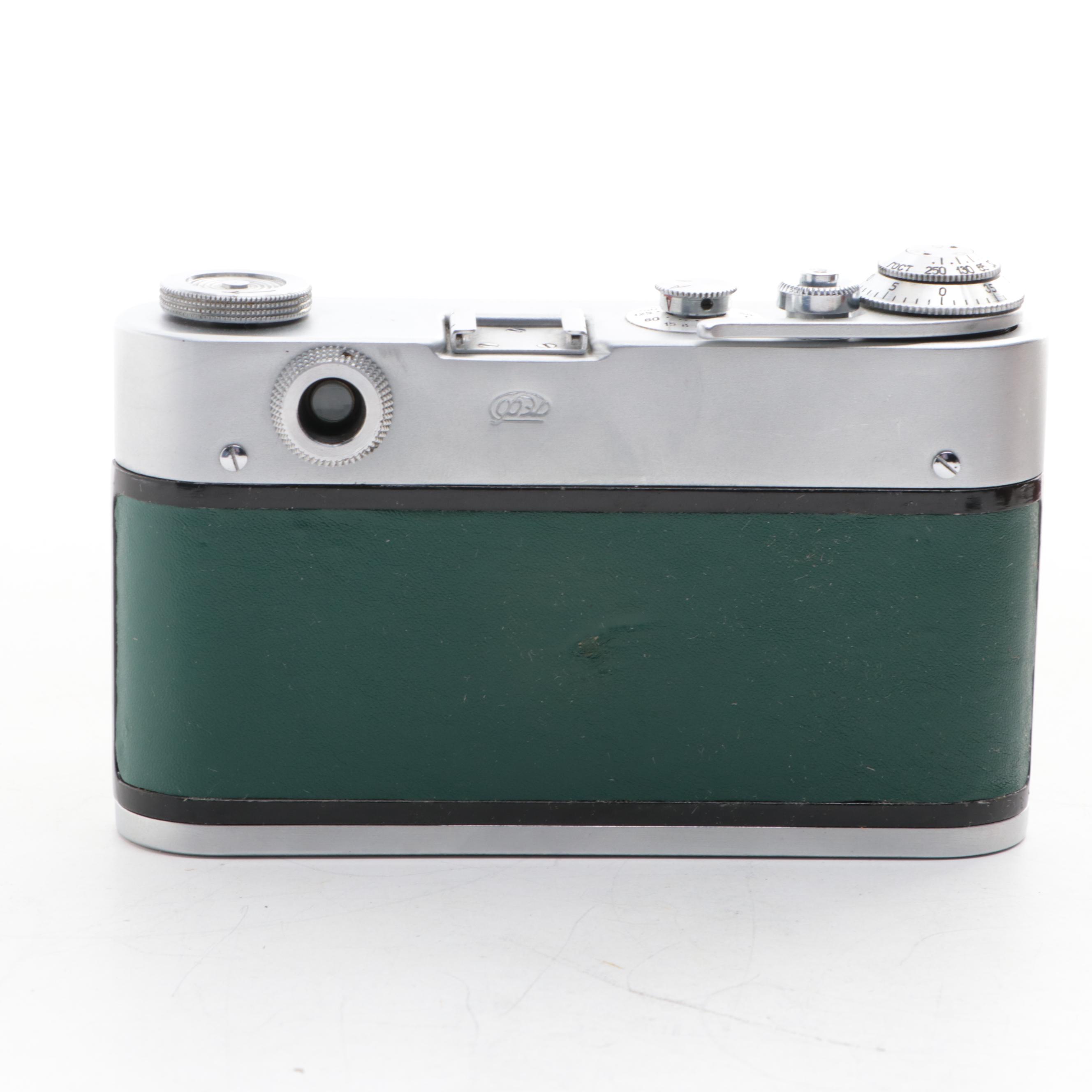 FED Model 3 35 mm Rangefinder Camera with Leather Case, Mid-20th Century