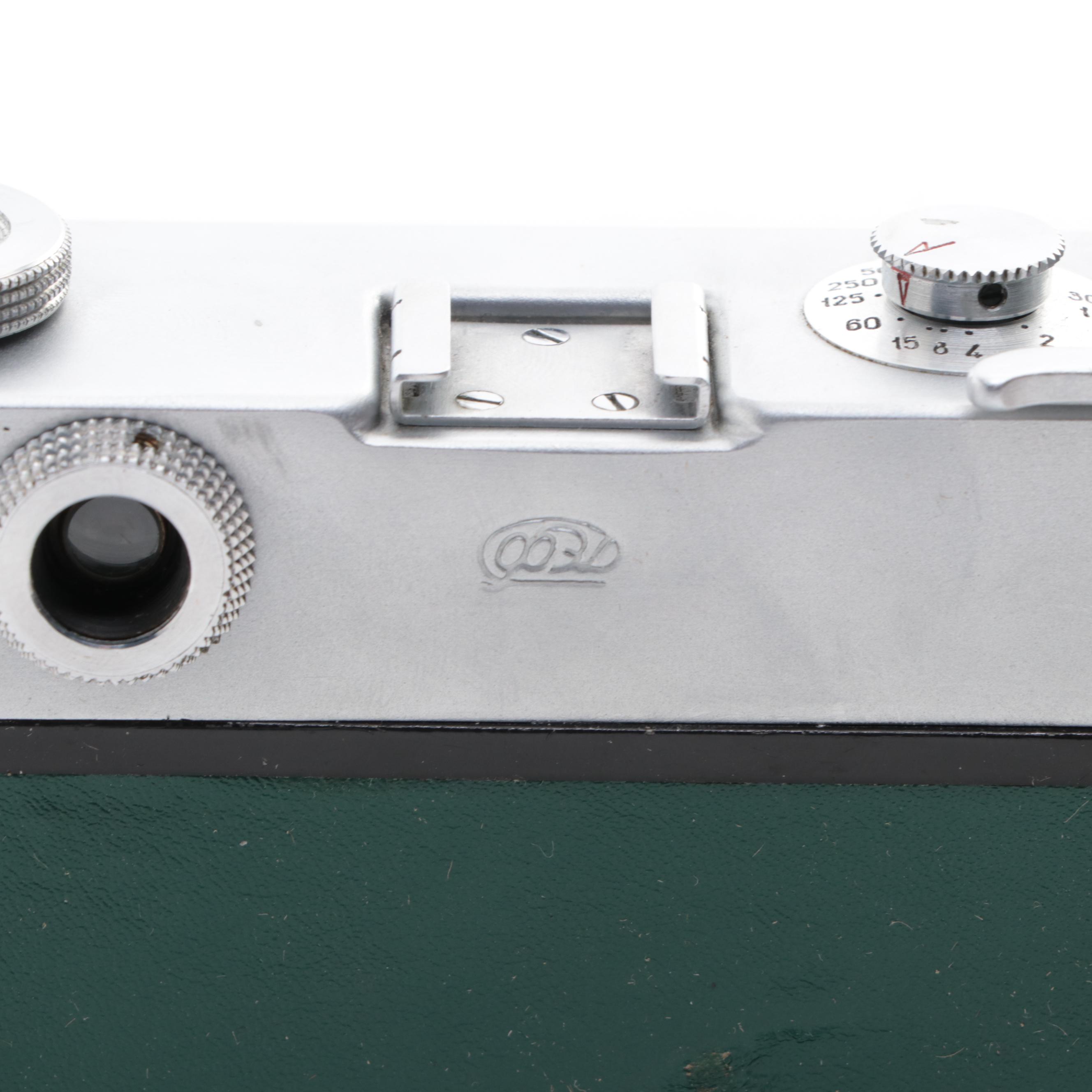 FED Model 3 35 mm Rangefinder Camera with Leather Case, Mid-20th Century